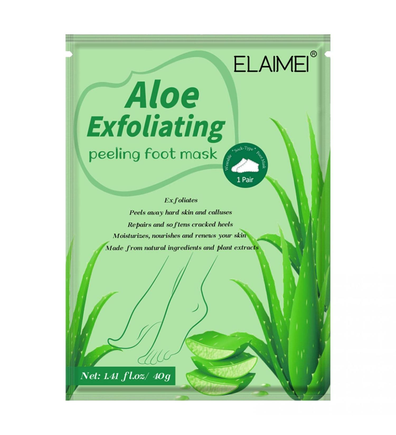 Foot Peel Mask - Exfoliating & Moisturizing Foot Treatment for Men & Women | Remove Dead Skin Repair Rough Heels - 1 Pack Green - Buy Online on GoSupps.com