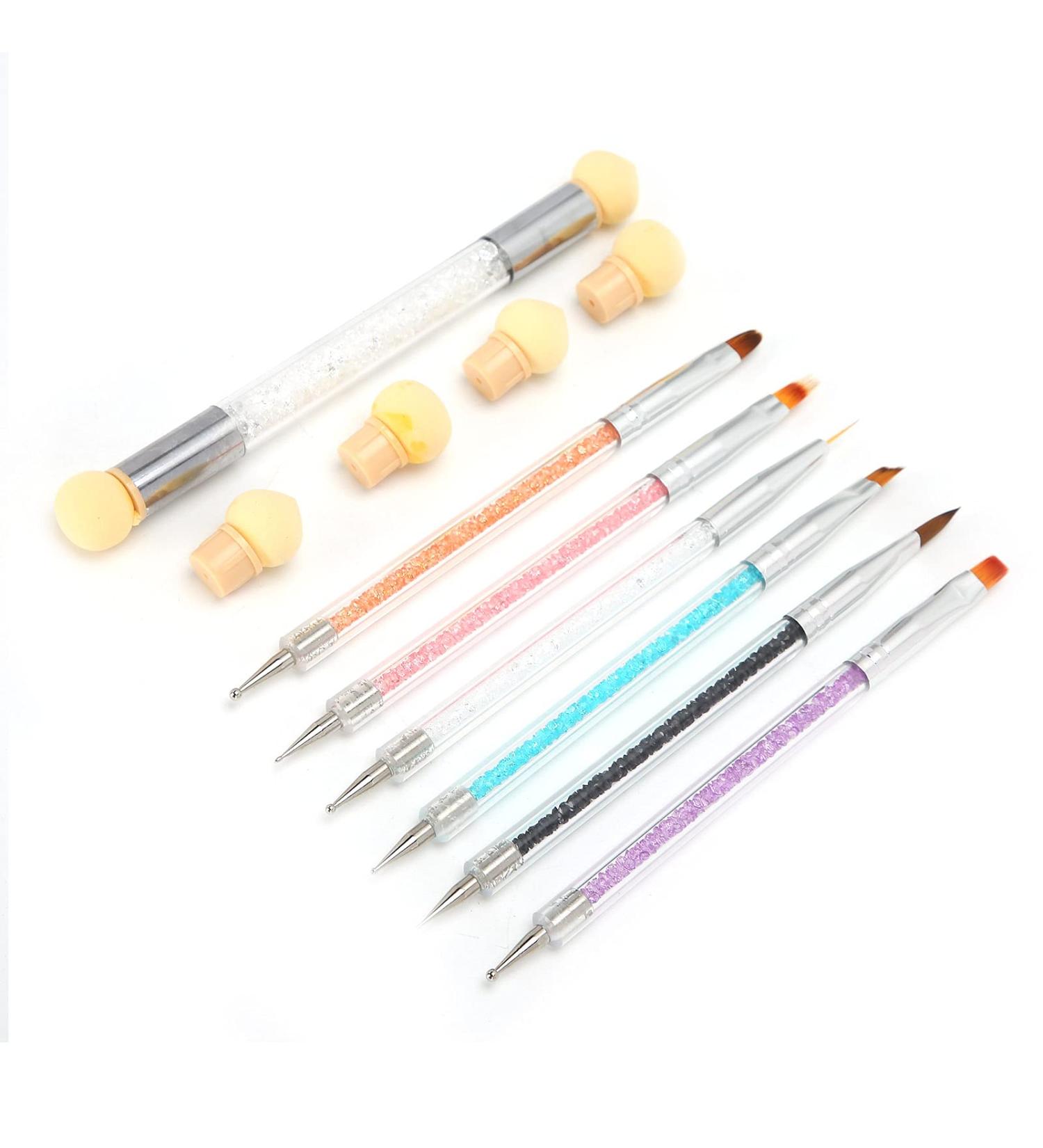 Nail Art Tools Nail Art Pen Soft Delicate Acrylic Ergonomic with Dual ended Design for Nail Salon - Buy Online on GoSupps.com