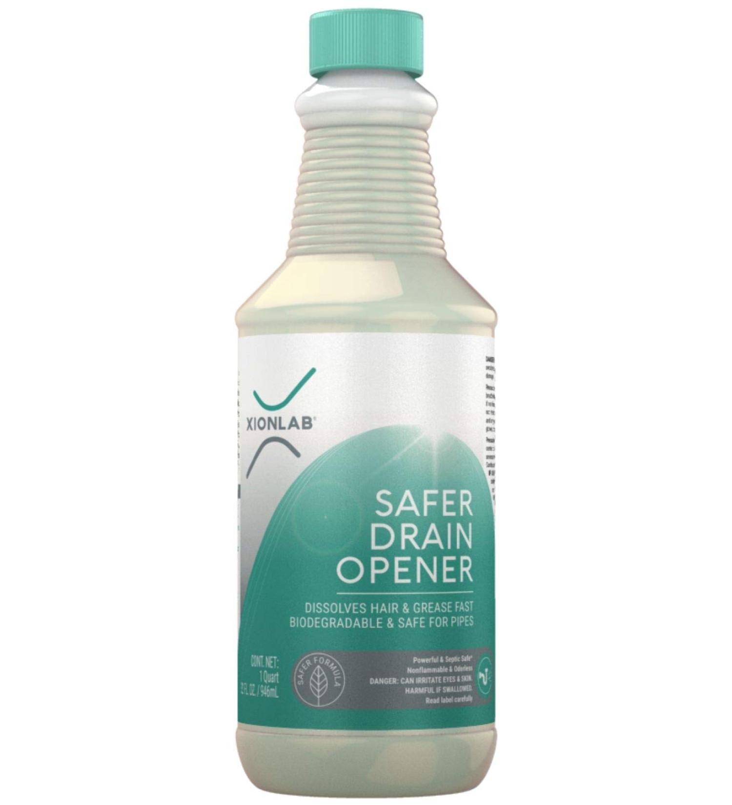 XionLab Safer Greener Drain Clog Remover - 32 oz Industrial-Strength Liquid Cleaner - Septic Safe & Biodegradable - For Hair, Grease, Bathroom Sink, Shower Drain - Odorless Formula - 1 Bottle - Buy Online on GoSupps.com