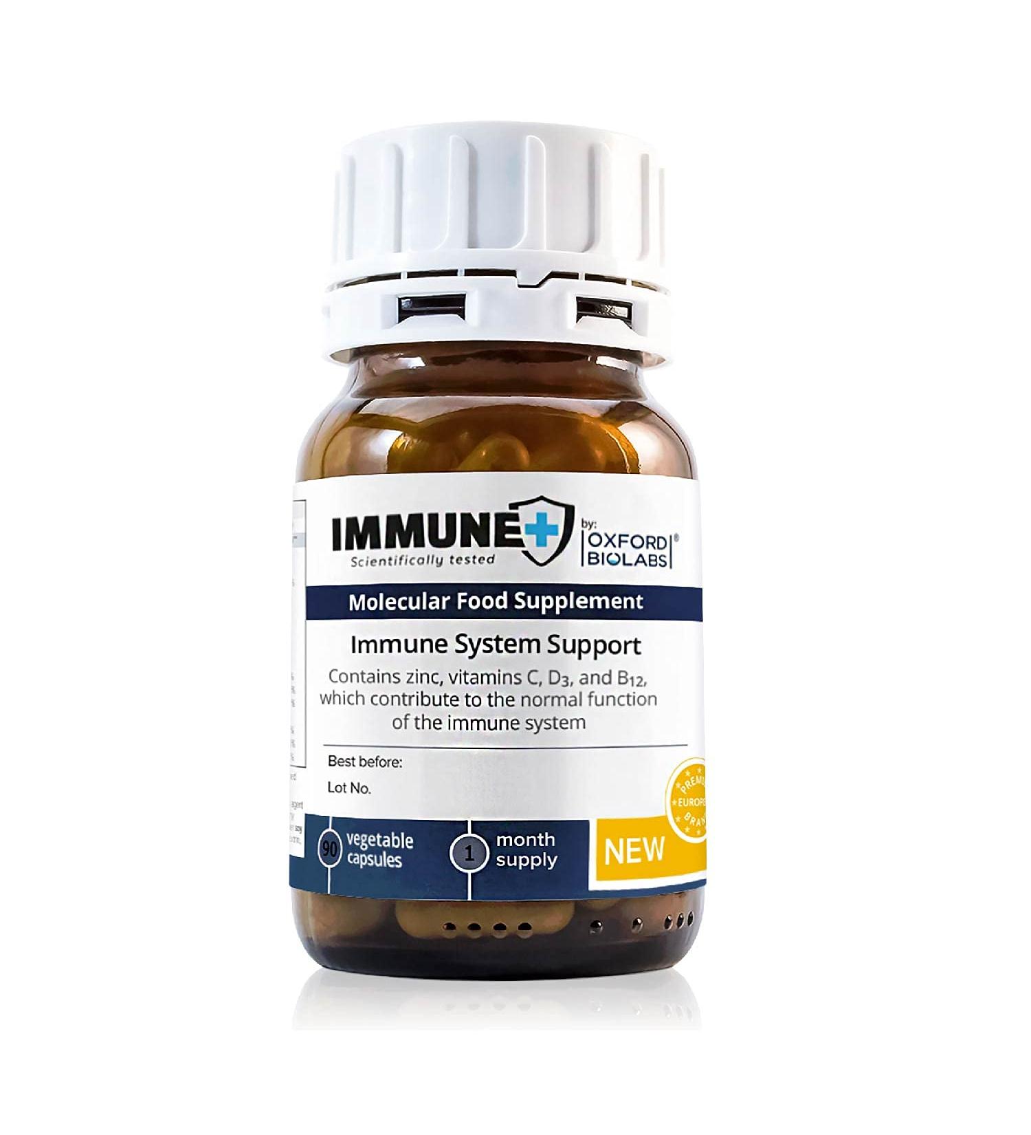 Oxford Biolabs Molecular Food Supplement Immune+ - Immune System Support - Black Elderberry Extract & Zink & -Glucan - Vegan - 1 Month Supply
