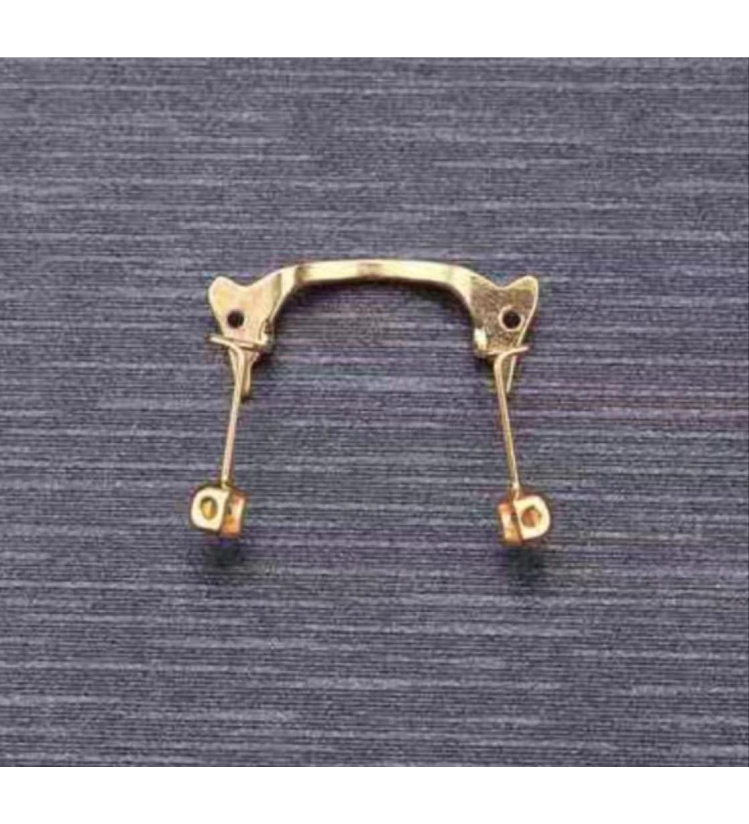 Efarma glasses bracket bracket glasses nose vintage oxen horn-shaped glasses bridge metal glasses frame nasal cushion arm replacement glasses repair set silver (color: gold)