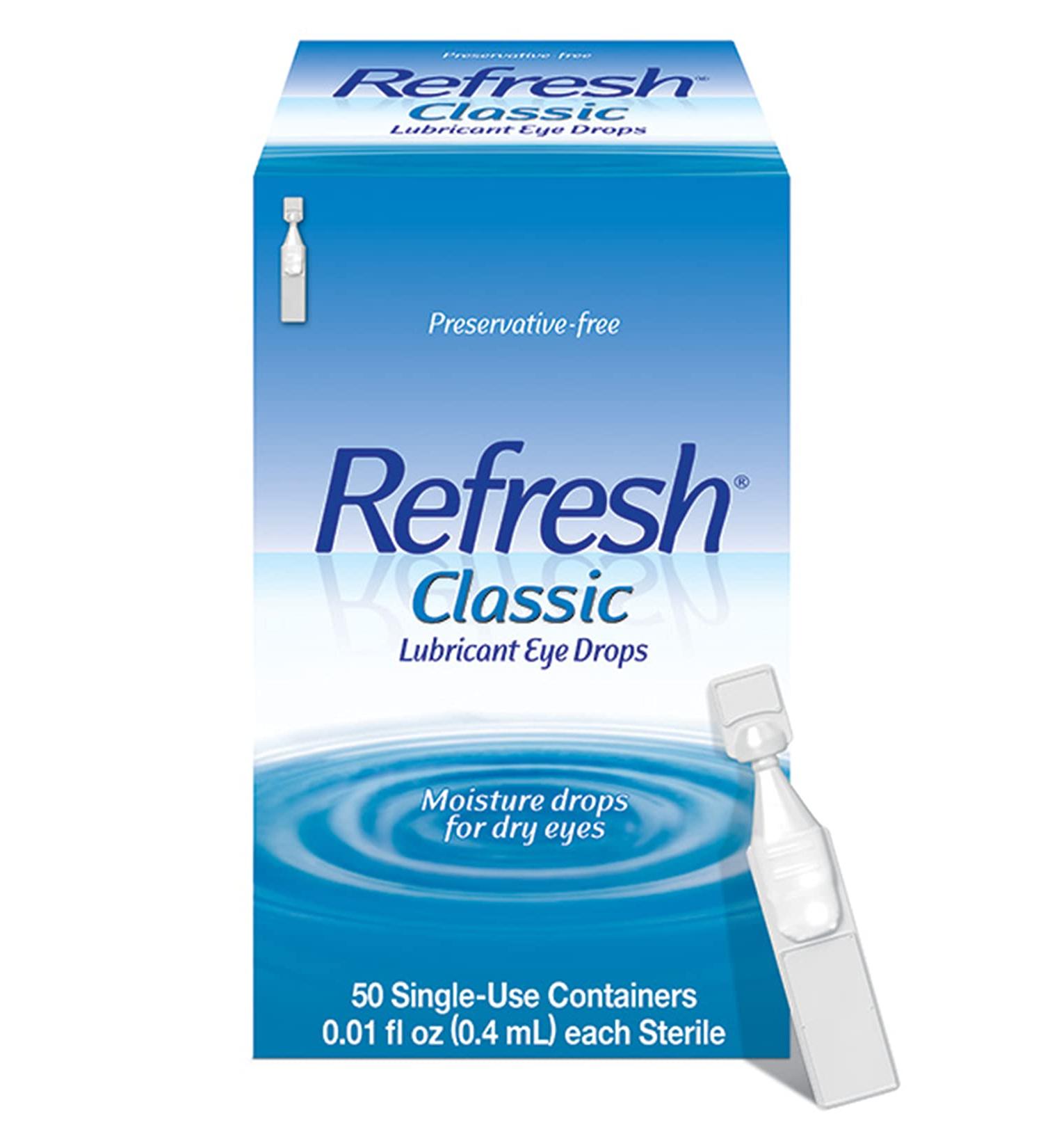 Refresh Classic Preservative-Free Lubricant Eye Drops 0.01 fl oz - 50 Single-Use Containers - Buy Online on GoSupps.com