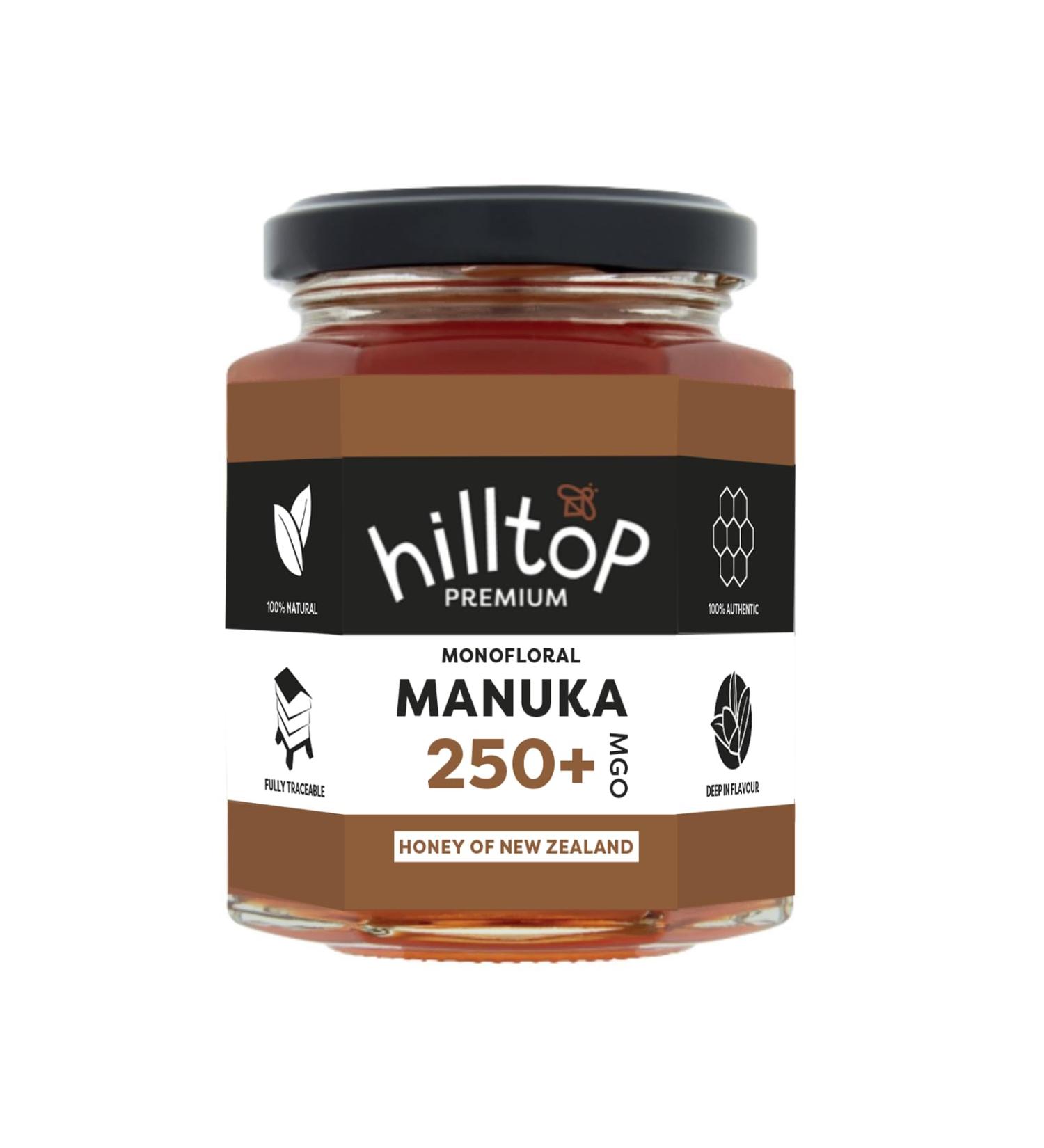 Hilltop Honey Manuka MGO 250+ 225g - Monofloral from New Zealand - Buy Online on GoSupps.com