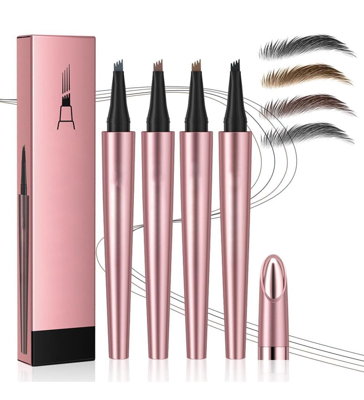 2024 New Magic Eyebrow Pencil 3D Waterproof Microblading Eyebrow Pencil Contouring Pen 4-Tipped Precise Brow Pen for Women and Girl (4Pcs) - Buy Online on GoSupps.com