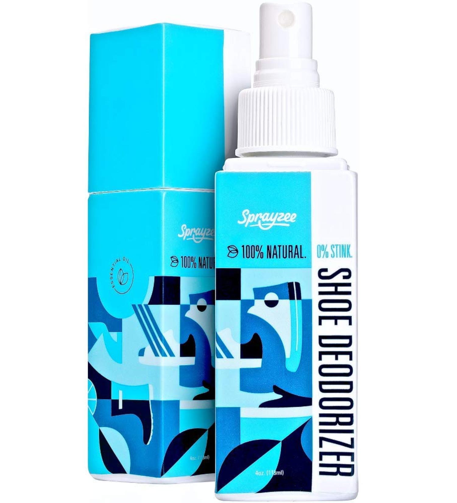 Natural Shoe Deodorizer Spray - Instant Odor Eliminator for Shoes & Sports Gear - 12 Essential Oils & Enzymes for Fresh Smell - Gym Bag Deodorizer - 4oz - Buy Online on GoSupps.com