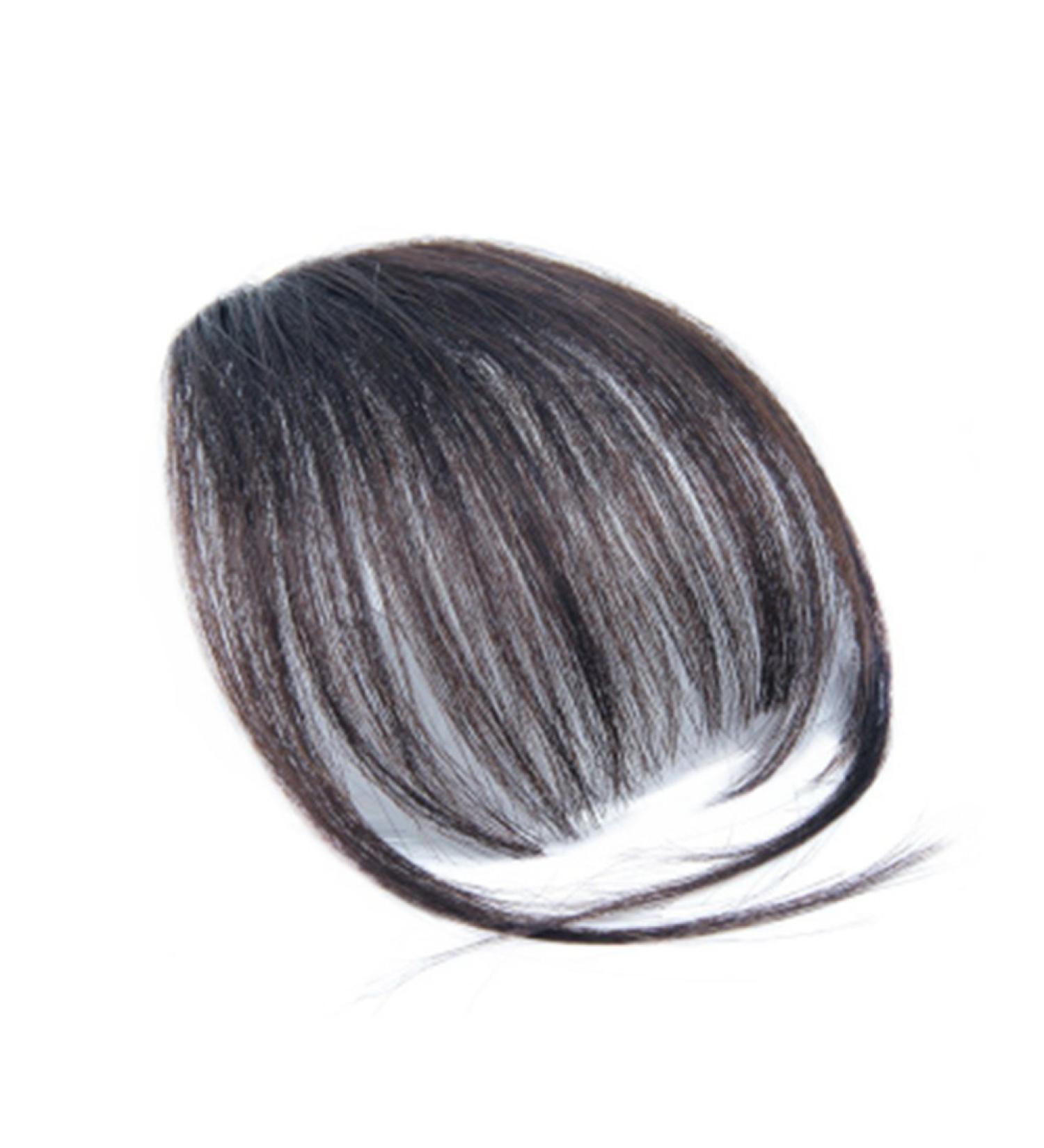 Natural Look Clip-In Hair Bangs Extensions for Women - One Piece Flat Bangs with Temples & Natural Color - Buy Online on GoSupps.com