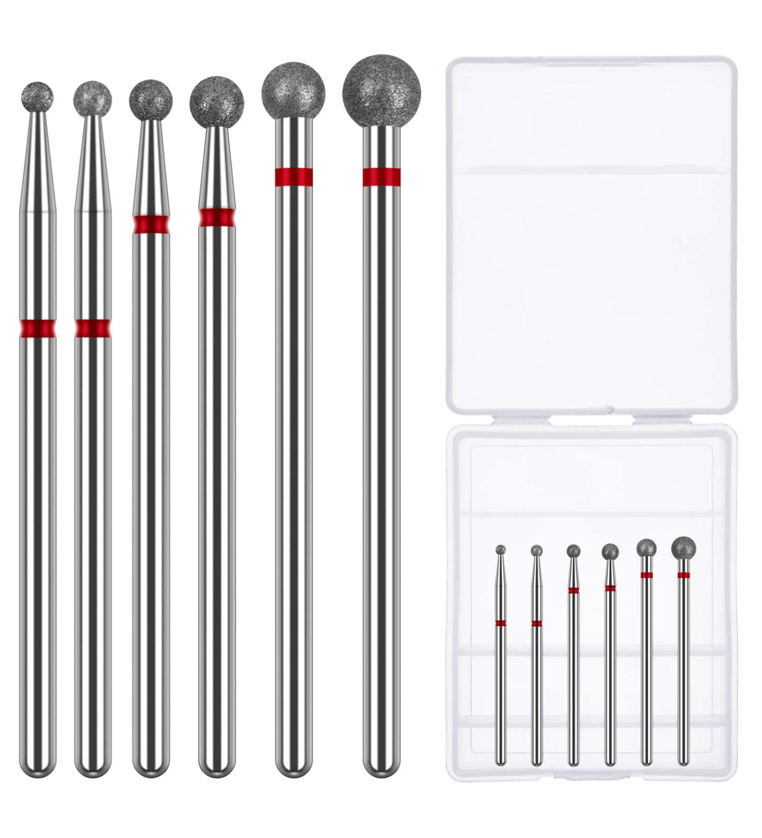 Difenni Cuticle Nail Drill Bits Set - Ball Shape 3/32'' Shank for Acrylic, Manicure, Pedicure - Gel Polishing Tool - Buy Online on GoSupps.com