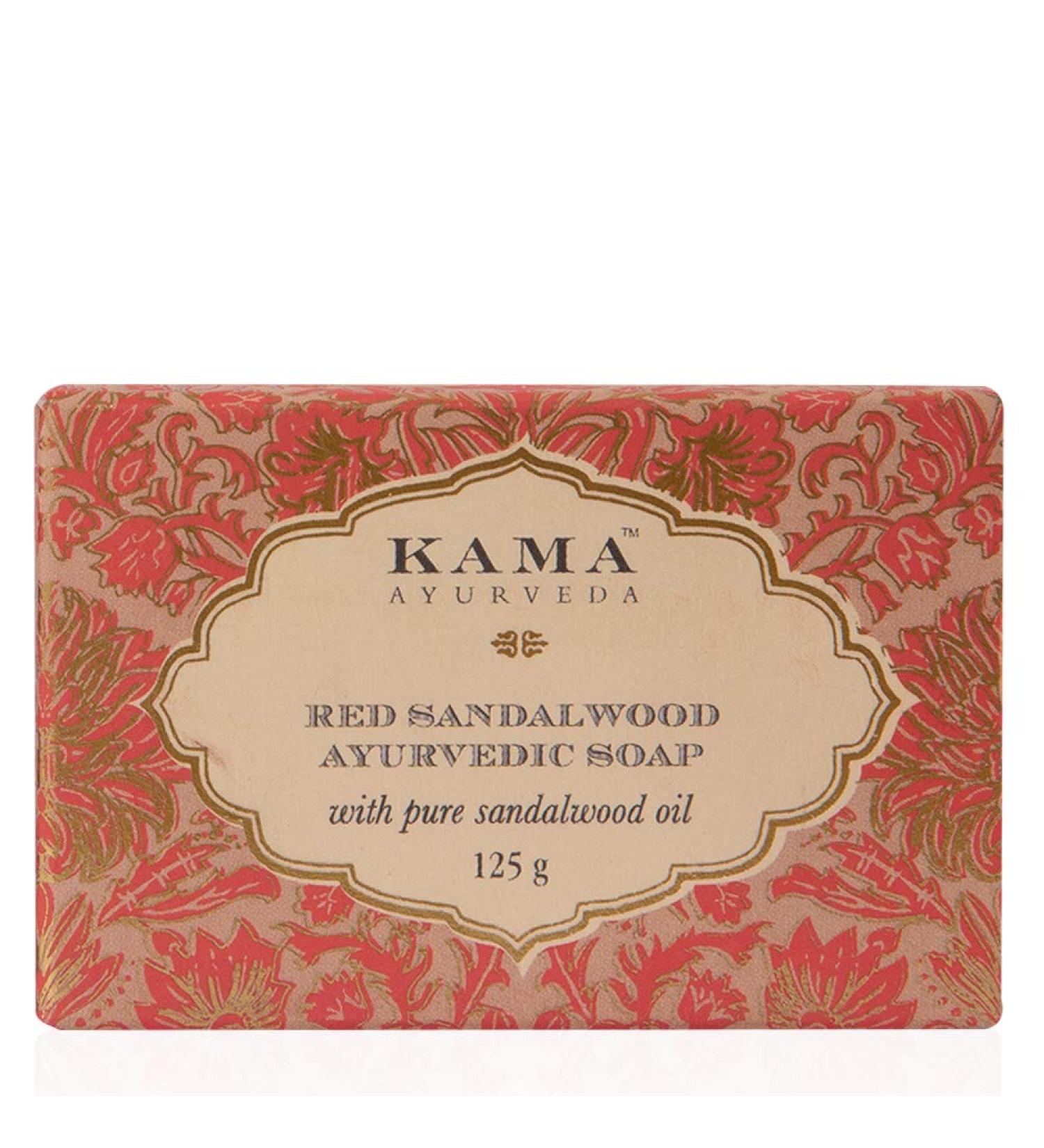 Kama Ayurveda Red Sandalwood Soap - 125g with Pure Sandalwood Oil | Ayurvedic Formula - Buy Online on GoSupps.com