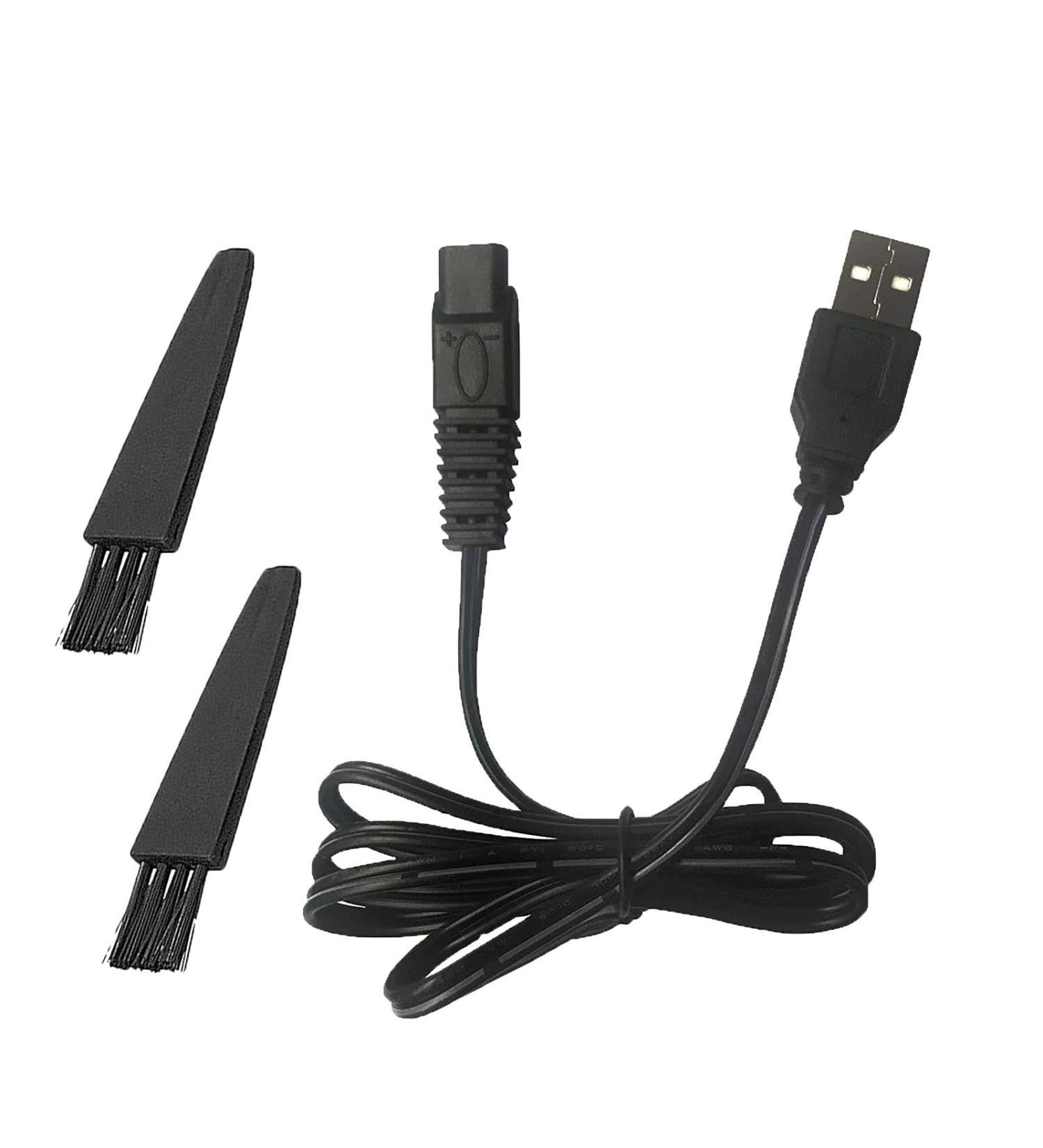 USB Charger Cord for Microtouch Solo Electric Shaver - 31.5 in Cable with 2 Cleaning Brushes - Buy Online on GoSupps.com