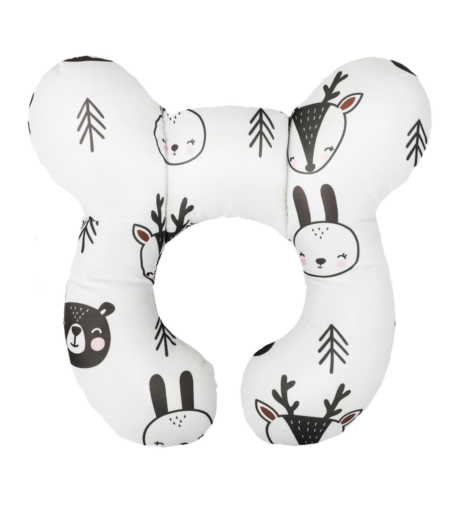Baby Car Seat Travel Neck Pillow - Cute Cartoon Infant Head Support Cushion - Buy Online on GoSupps.com