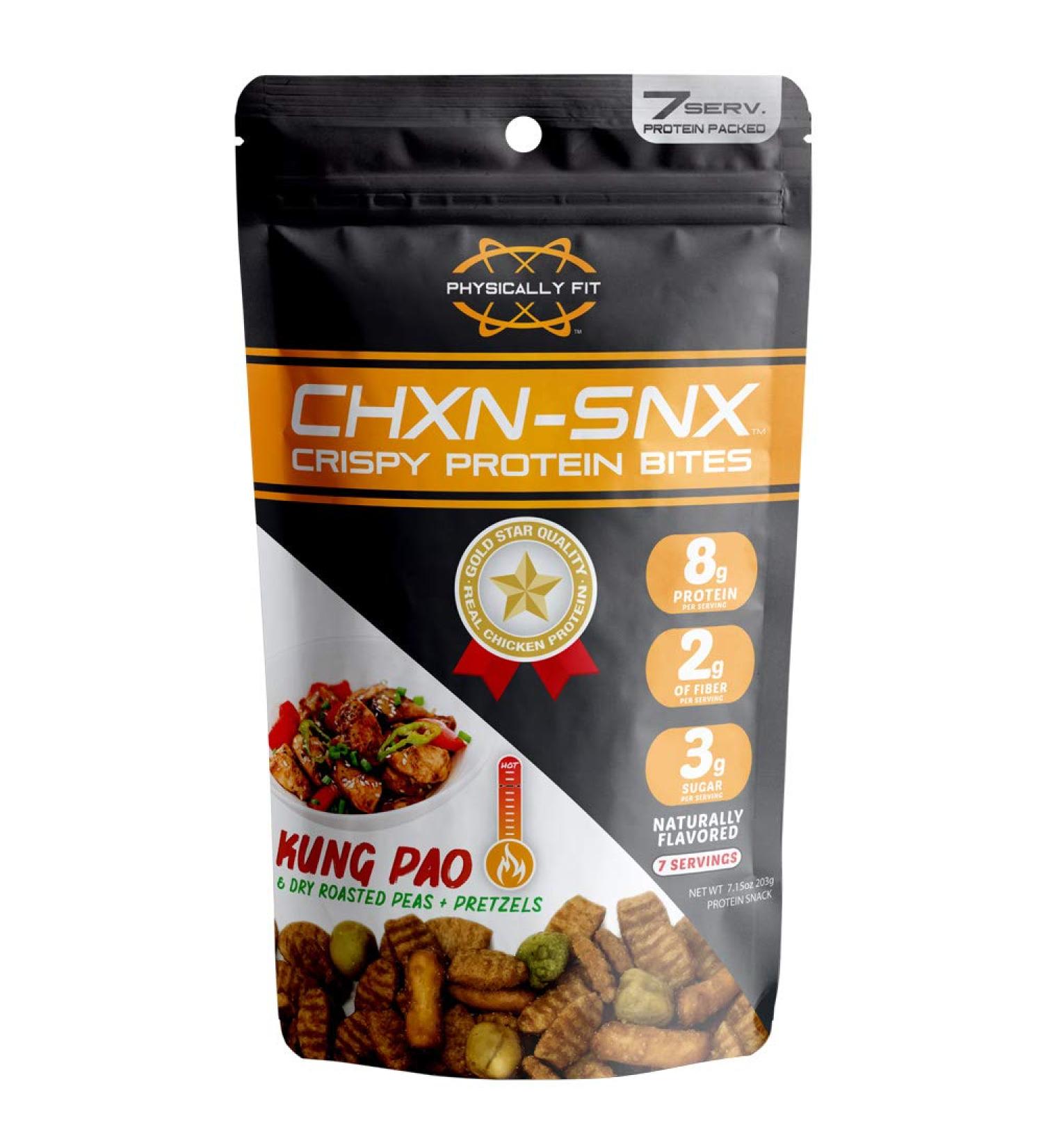 Barn Dad Nutrition CHXN-SNX Protein Bites - Kung Pao with Dry Roasted Peas & Pretzels (7 Servings, 56g Protein) - 7.15oz - Buy Online on GoSupps.com
