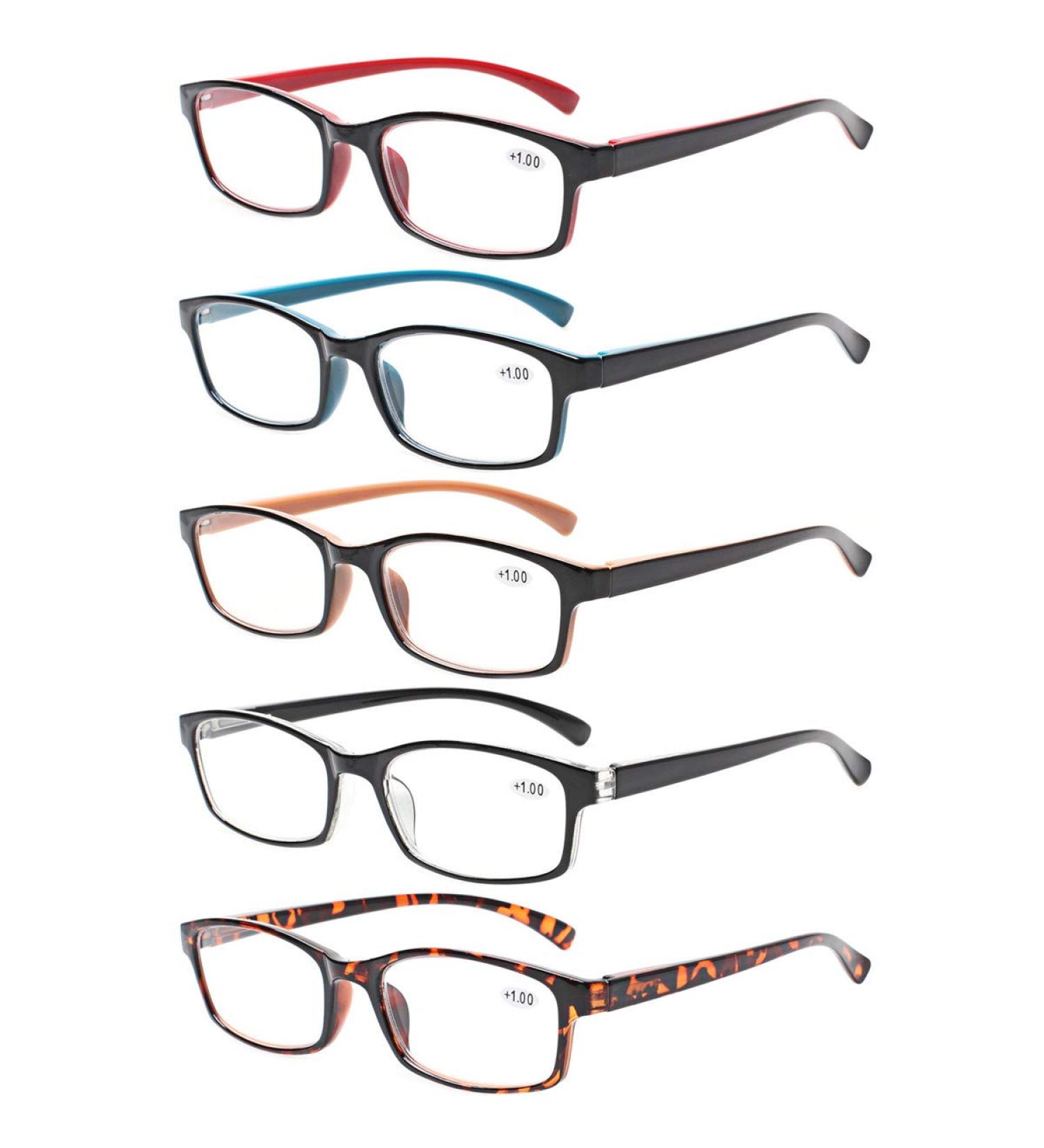 Buy NORPERWIS 5 Pairs Reading Glasses - Quality Spring Hinge Vintage Readers for Men & Women (Mix Color 2.00x) - International Shipping Available - Buy Online on GoSupps.com