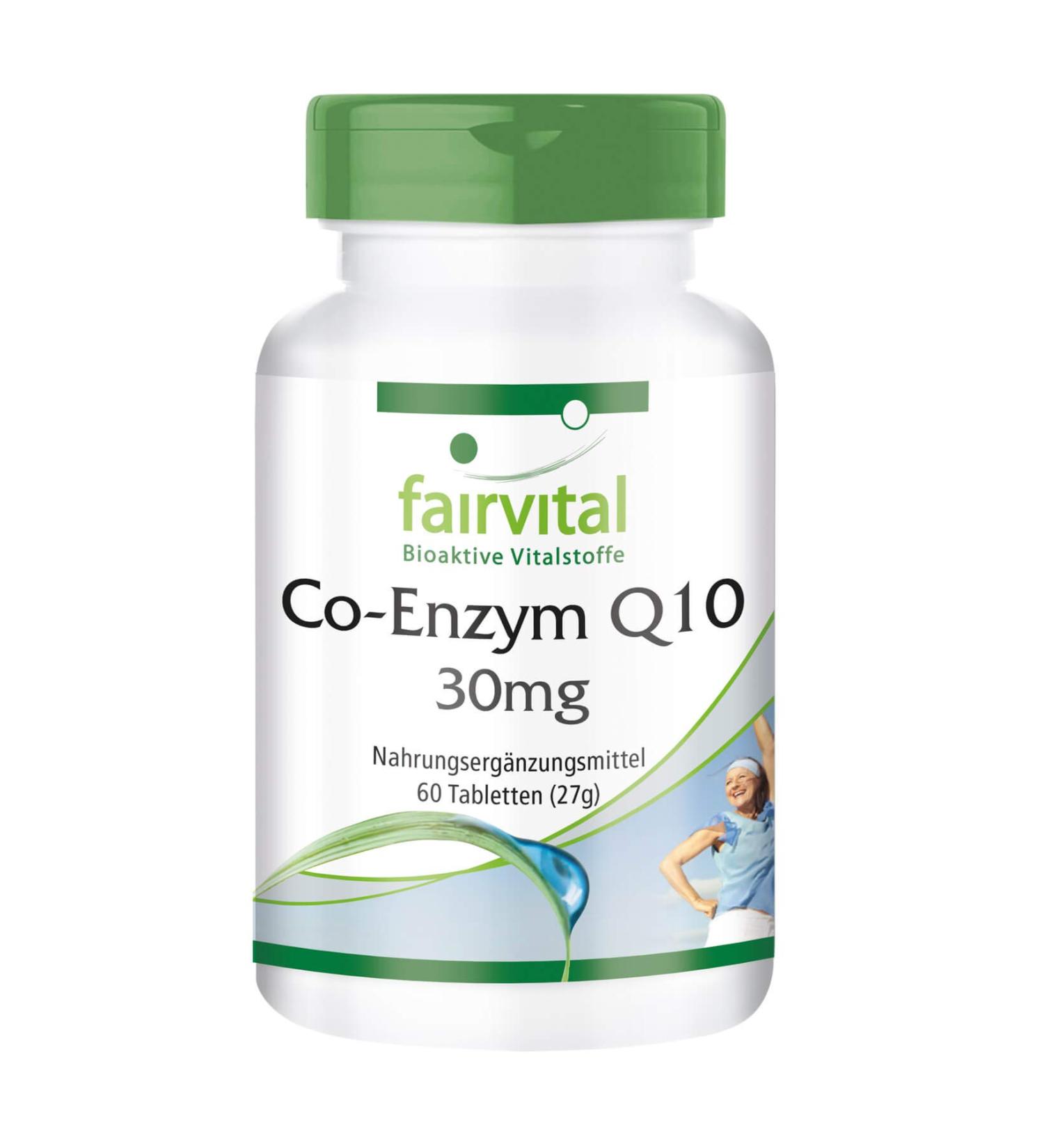 Fairvital | Co-enzyme Q10 30mg VEGAN - 60 tablets - ubiquinone - Buy Online on GoSupps.com