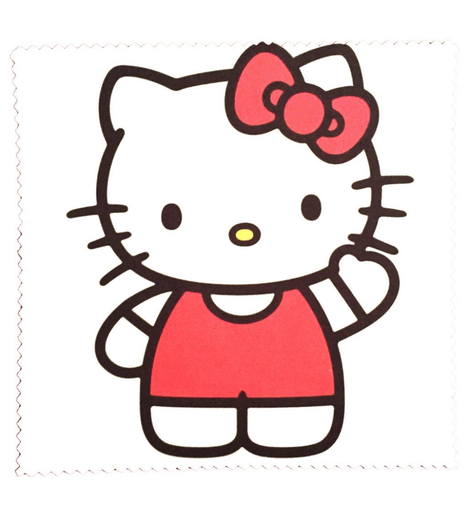 Microfibre cloth for cleaning glasses - motif Kitty waving - glasses cleaning cloth NEW