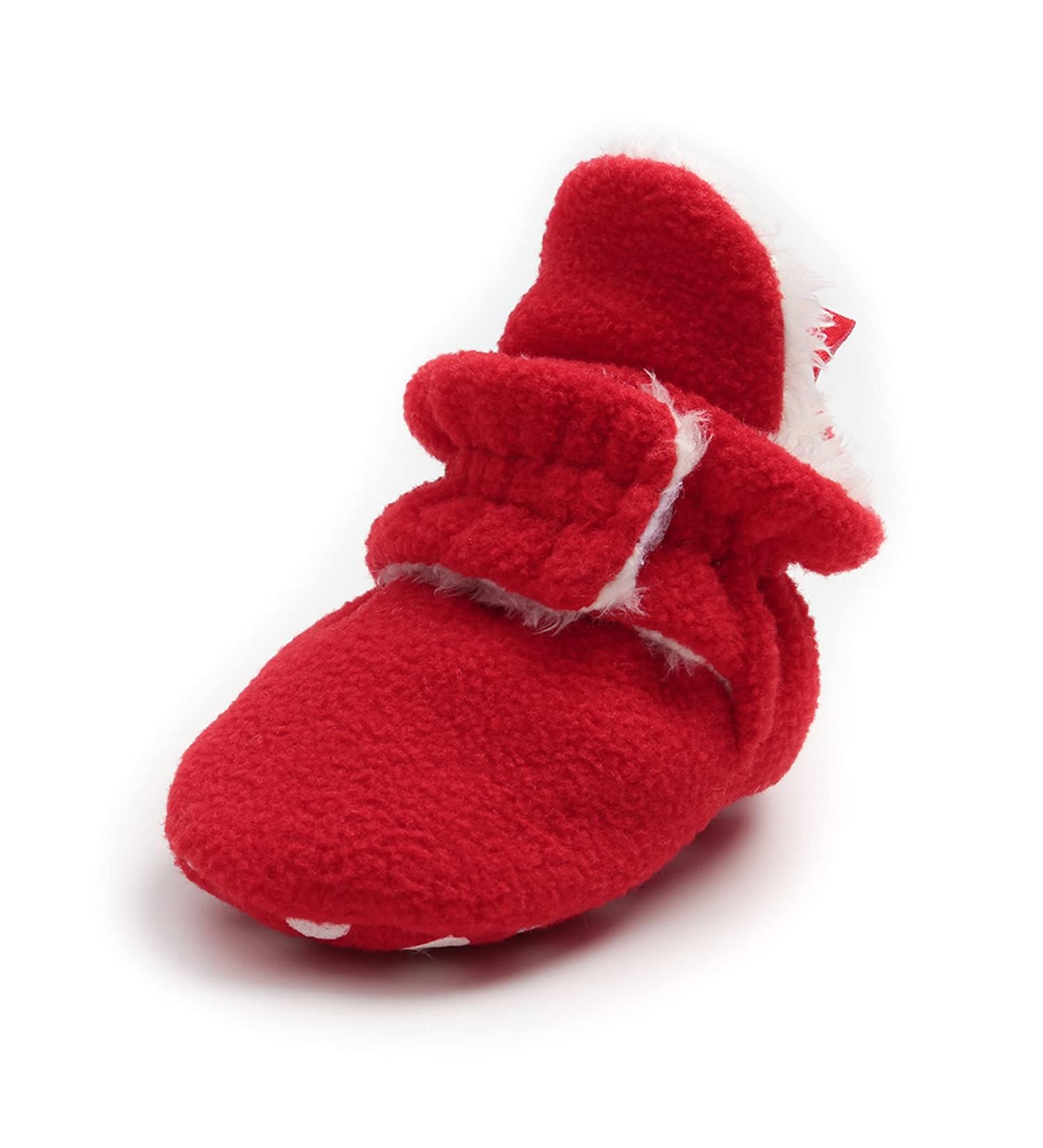 TMEOG Baby Booties Slippers | Infant Boots for Boys Girls | Winter Sock Crib Shoes 0-18 Months | 0-6 Months | Red - Buy Online on GoSupps.com