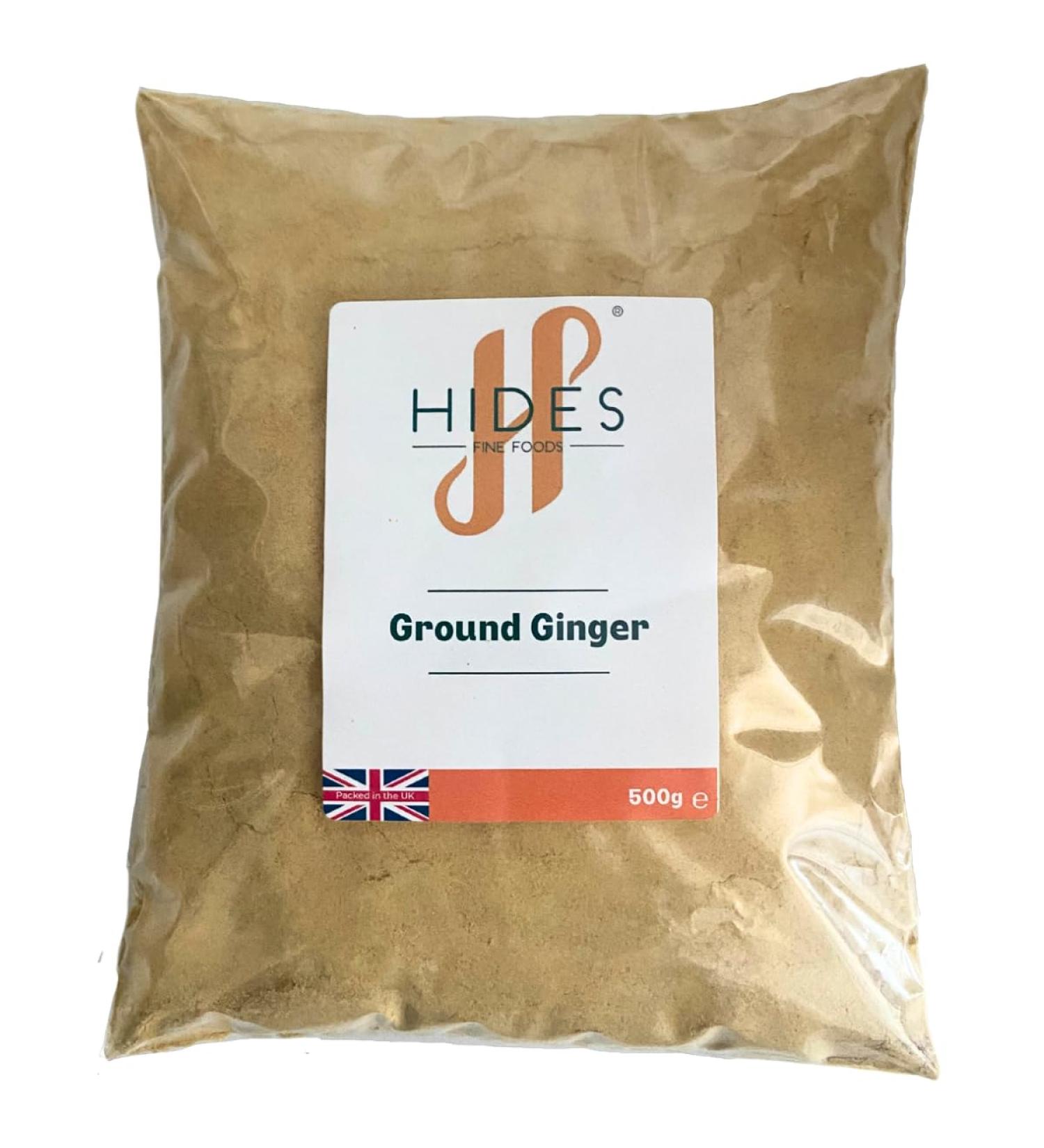 Hides Fine Foods - Ground Ginger 500g - GMO Free - Suitable for Vegetarians - Spice Staple - Asian Cuisine - Cantonese Cooking - Desserts - Puddings - Christmas - Buy Online on GoSupps.com