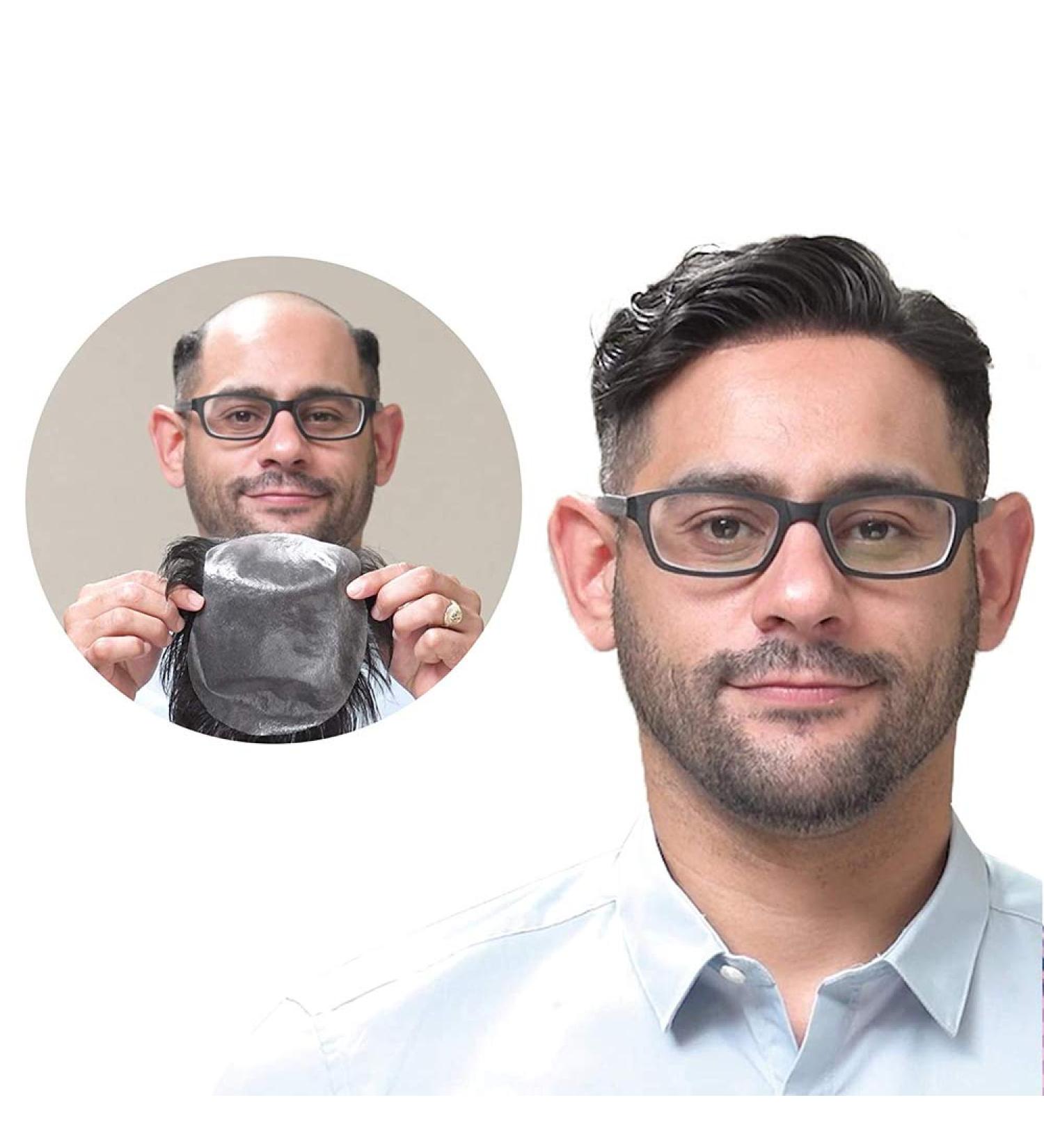 Lordhair Human Hairpiece For Men Hair Replacement System Color #4 Brown Mens Hair System Color4 - Buy Online on GoSupps.com