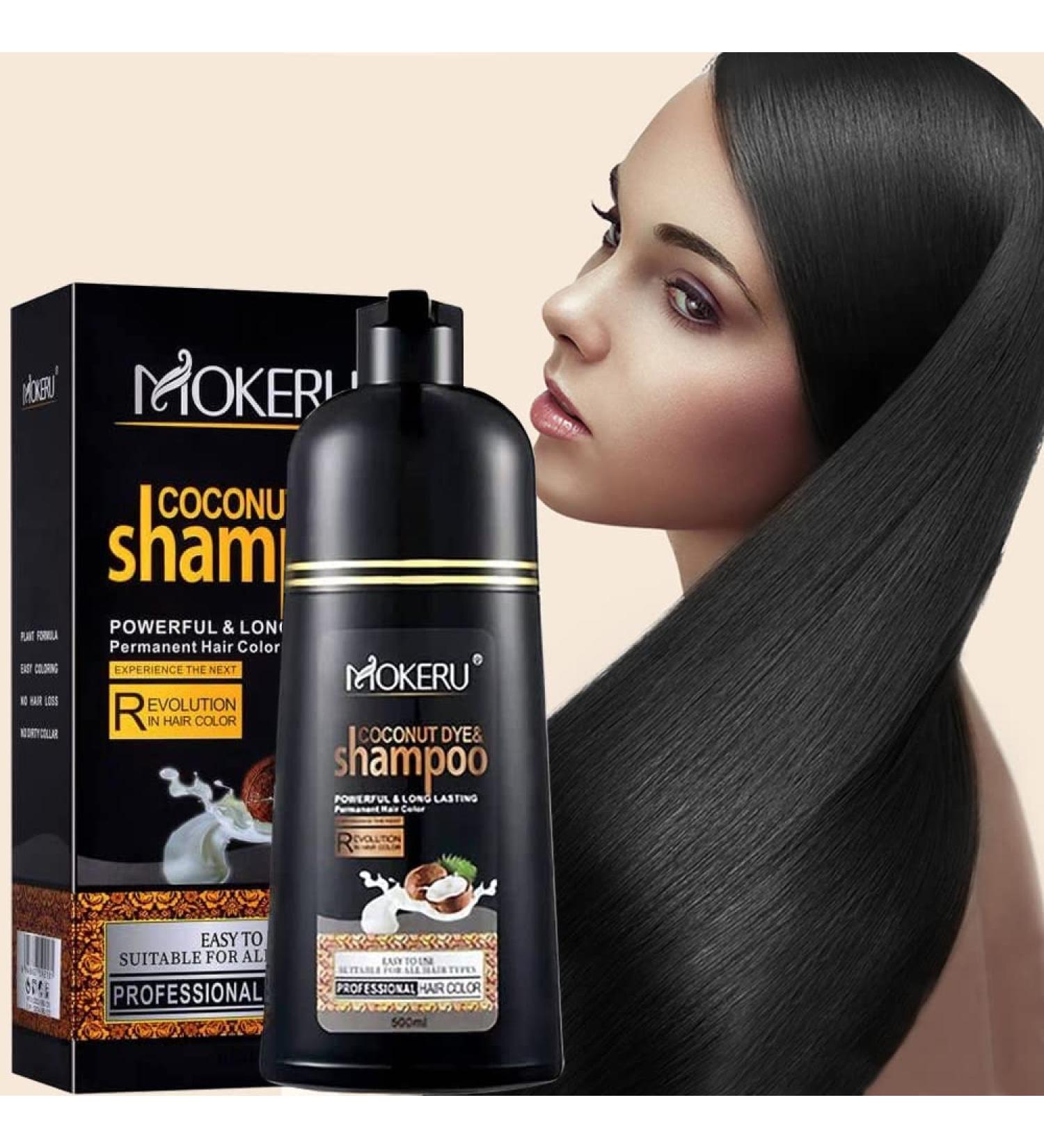 Instant Shampoo for Black and Gray Hair - 3 in 1 Hair Coloring Shampoo for Women and Men Black Hair Dye Easy to Use and Long Lasting Black Shampoo (Natural Black) - Buy Online on GoSupps.com