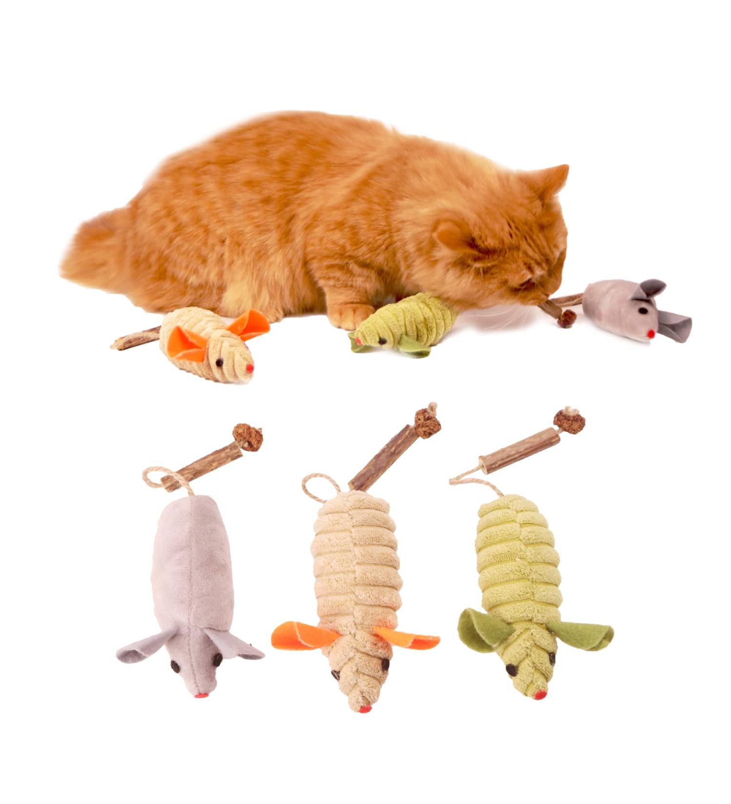 Buy Linco 3PC Catnip Toys - Interactive Silvervine Mice & Animal Toys for Kittens | Dental Plush Toys for Chewing & Fun - Buy Online on GoSupps.com
