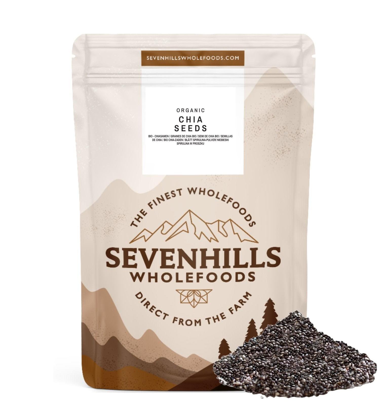 Sevenhills Wholefoods Organic Chia Seeds 1kg - Pack of 1 | Natural Superfood - Buy Online on GoSupps.com