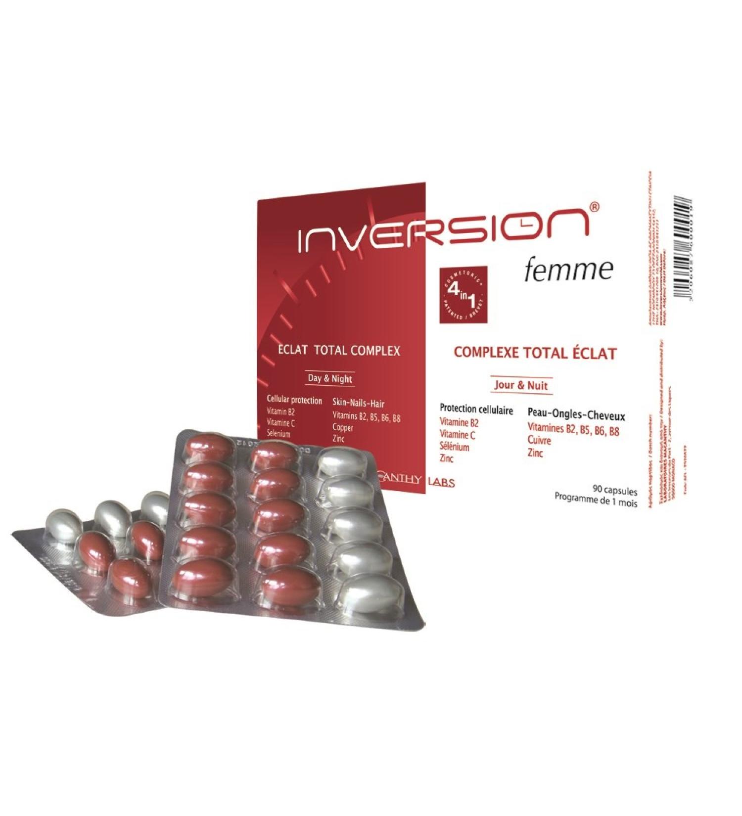 Inversion Femme Anti Aging Total Beauty Supplement - 90 Capsules for Skin, Hair, Nails & Figure - Buy Online on GoSupps.com