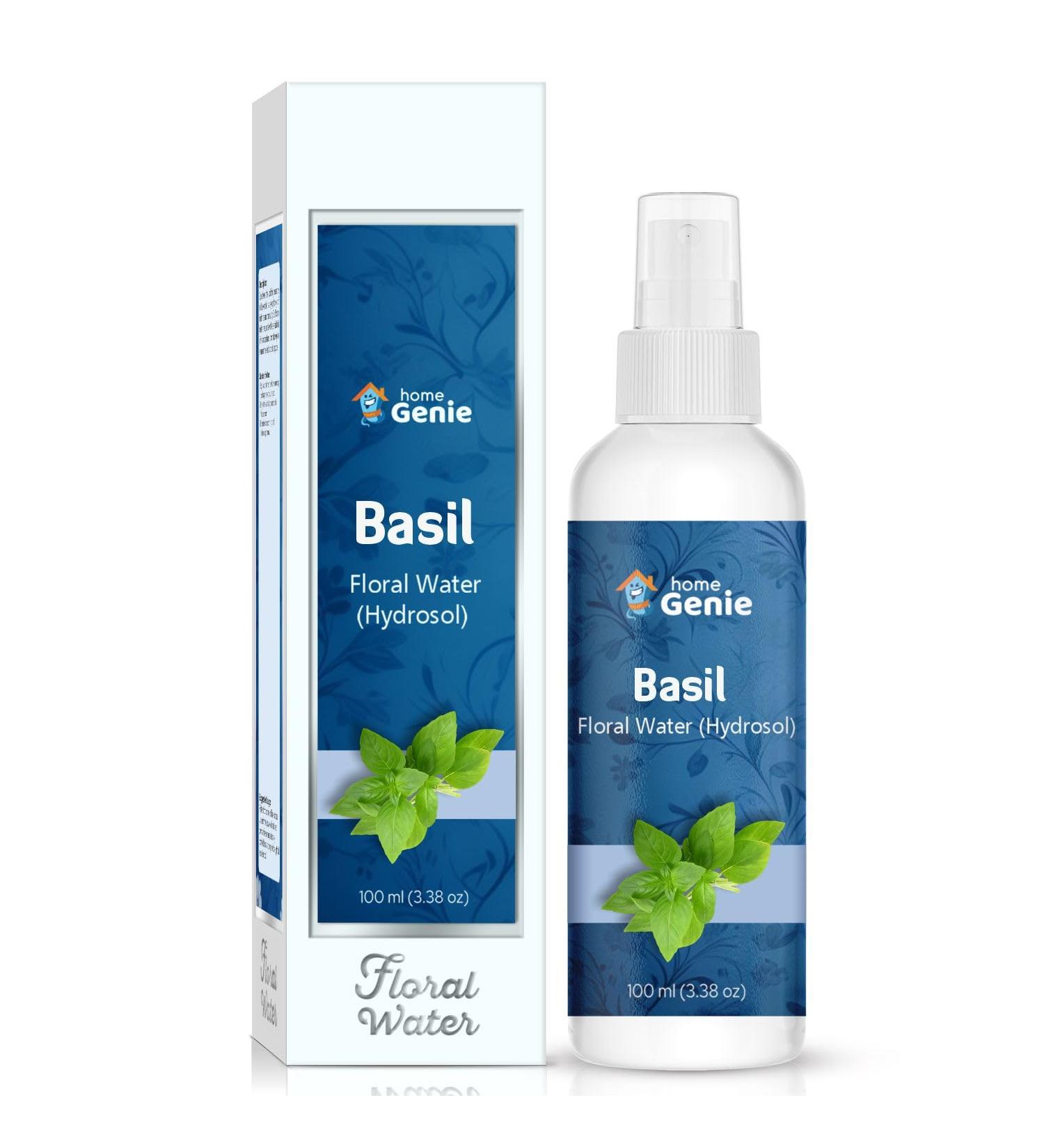 Home Genie Basil (Ocimum basilicum) Floral Water for Skincare- 3.38 Fl Oz (100ml) - Buy Online on GoSupps.com