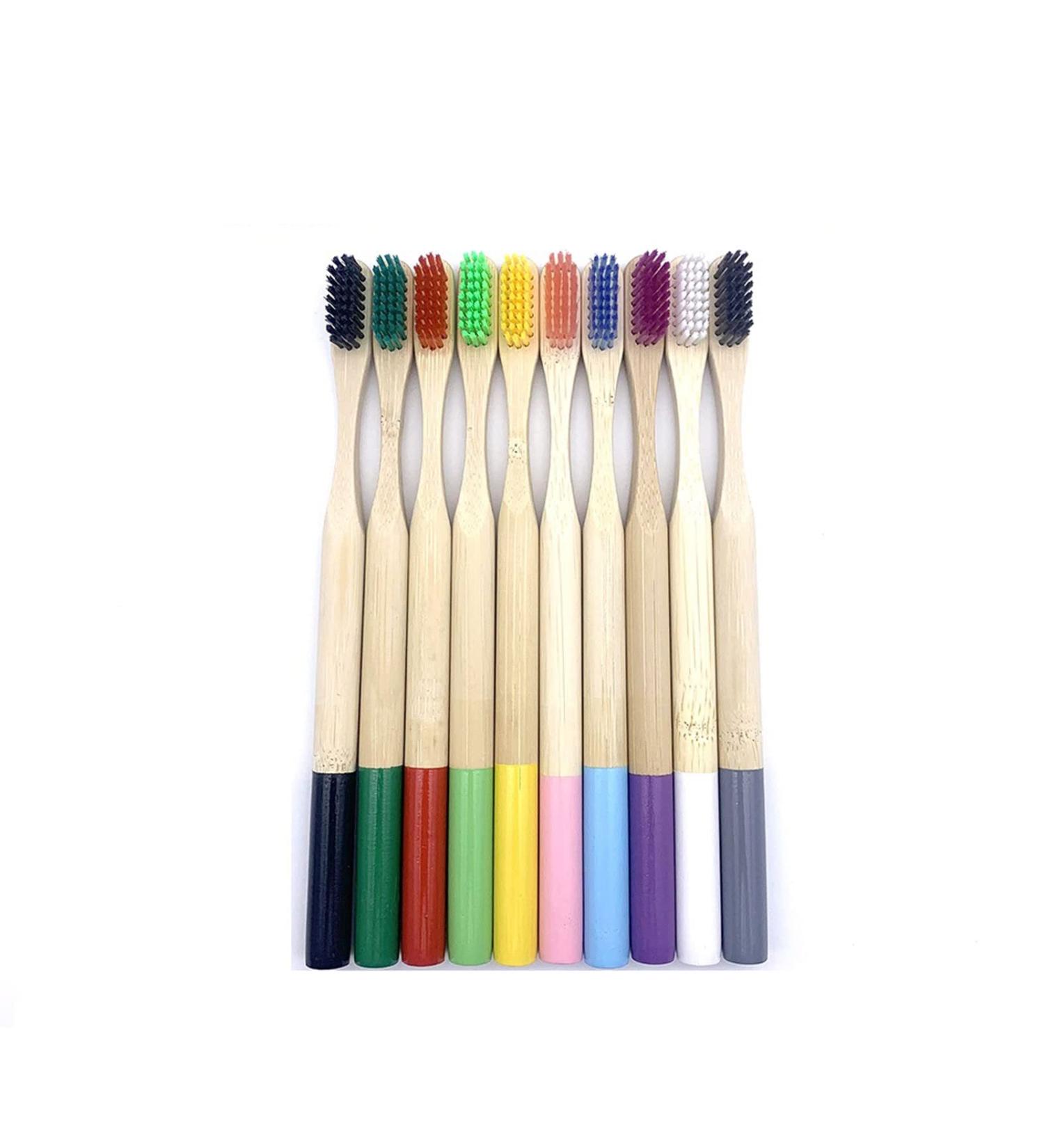 Suicra Organic Toothbrush Set - 10 Soft Nylon Bristle Biodegradable & Plastic-Free - Eco-Friendly Oral Care - Buy Online on GoSupps.com
