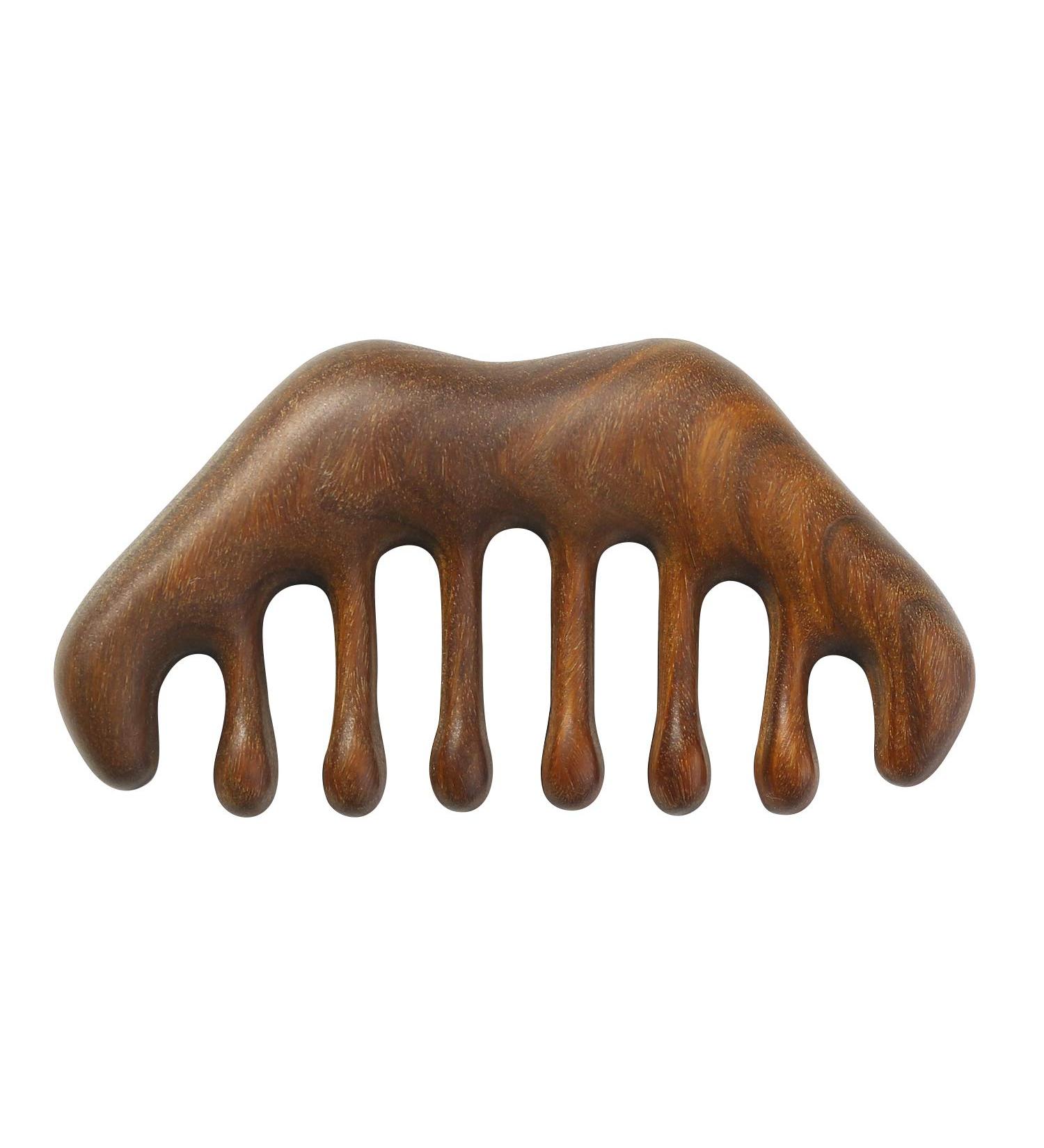 Natural Wood Wide Tooth Hair Comb for Scalp Massage and Acupoint Relief - Buy Online on GoSupps.com