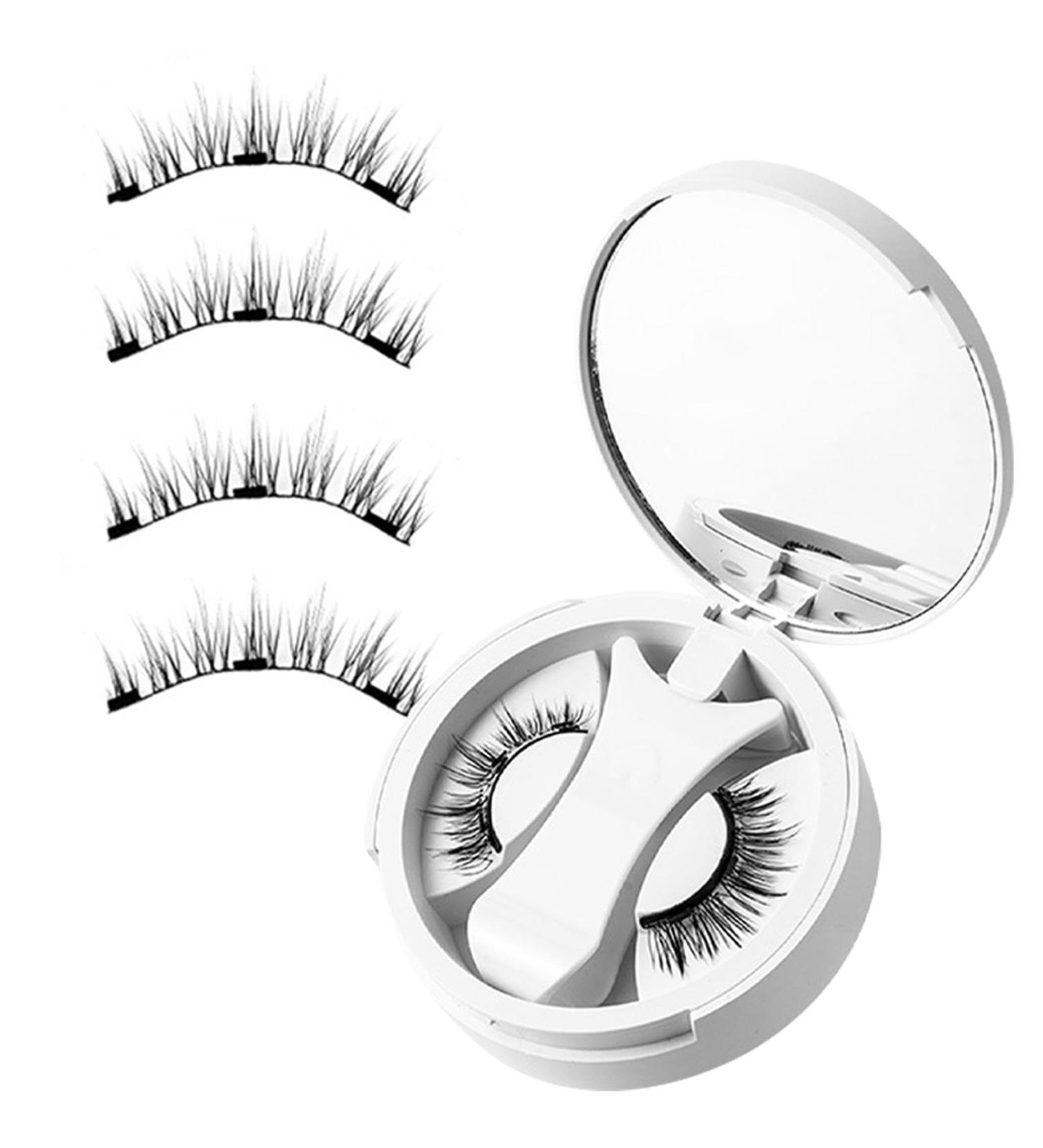 Natural Magnetic Eyelashes - Creative Magnets False Eyelashes - Natural Look Magnetic Eyelashes with Applicator Reusable Magnetic Lashes No Glue 3 Magnet False Eyelashes - Buy Online on GoSupps.com
