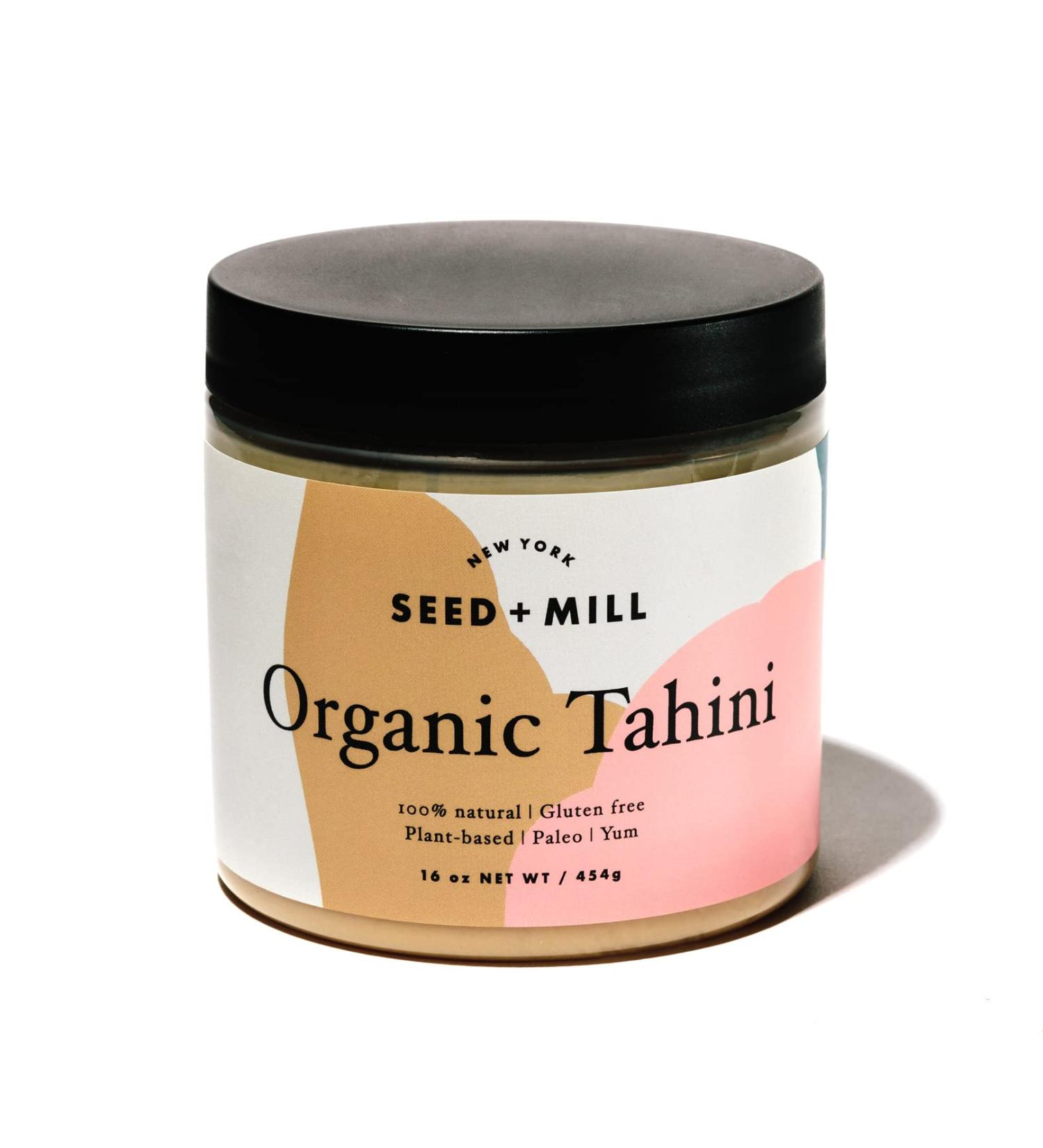 Seed + Mill Organic Tahini Sauce - Vegan, Kosher, Non-GMO, Keto, Paleo, Whole30, Gluten Free - 16oz Silky Smooth Texture - Perfect for Hummus, Dips, Dressings, Falafel, and Halvah - 1 Pound Pack - Buy Online on GoSupps.com