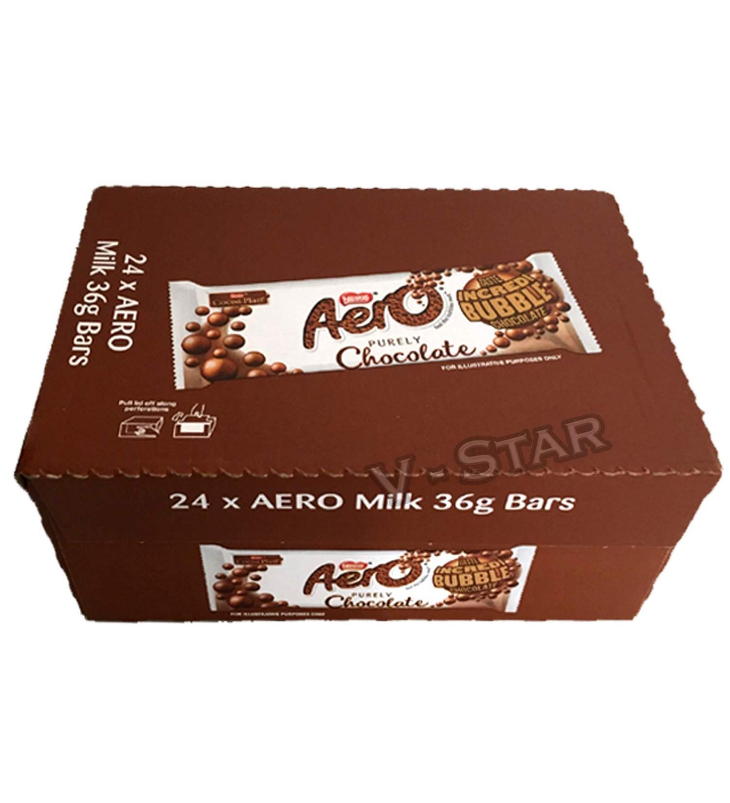Full Box of Nestle AERO Bubbly Milk Chocolate BAR 24 x 36g - Buy Online on GoSupps.com