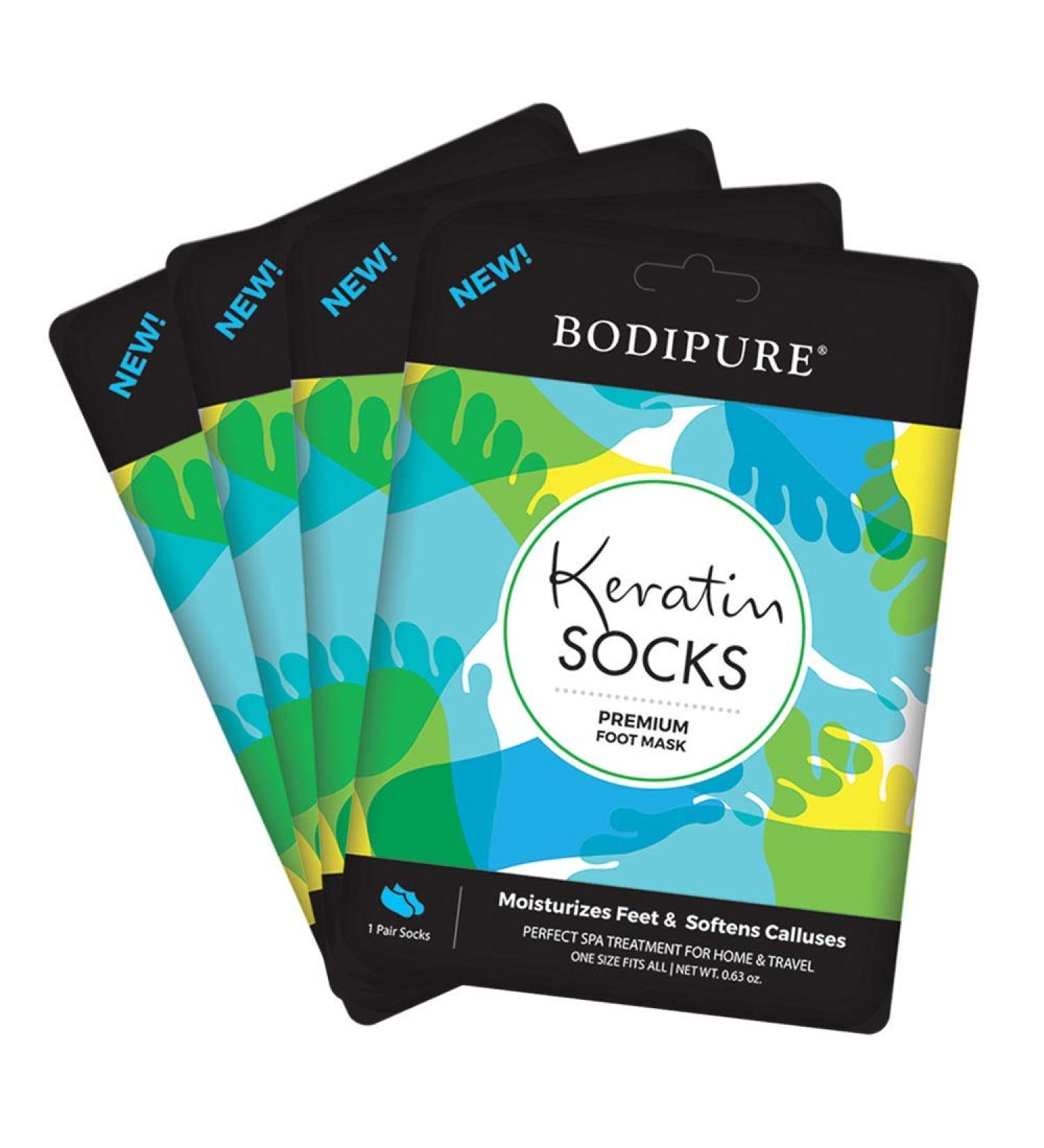 Bodipure Keratin Socks Premium Foot Mask - 4 Pack, 4 Count (Pack of 1) - Buy Online on GoSupps.com