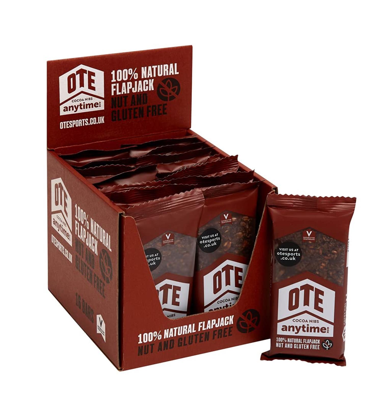 OTE Anytime Bars - Energy Bars for Cycling | Nut & Gluten Free Nutrition Snacks - Endurance Flapjacks - Box of 16 x 62g Chocolate - Buy Online on GoSupps.com