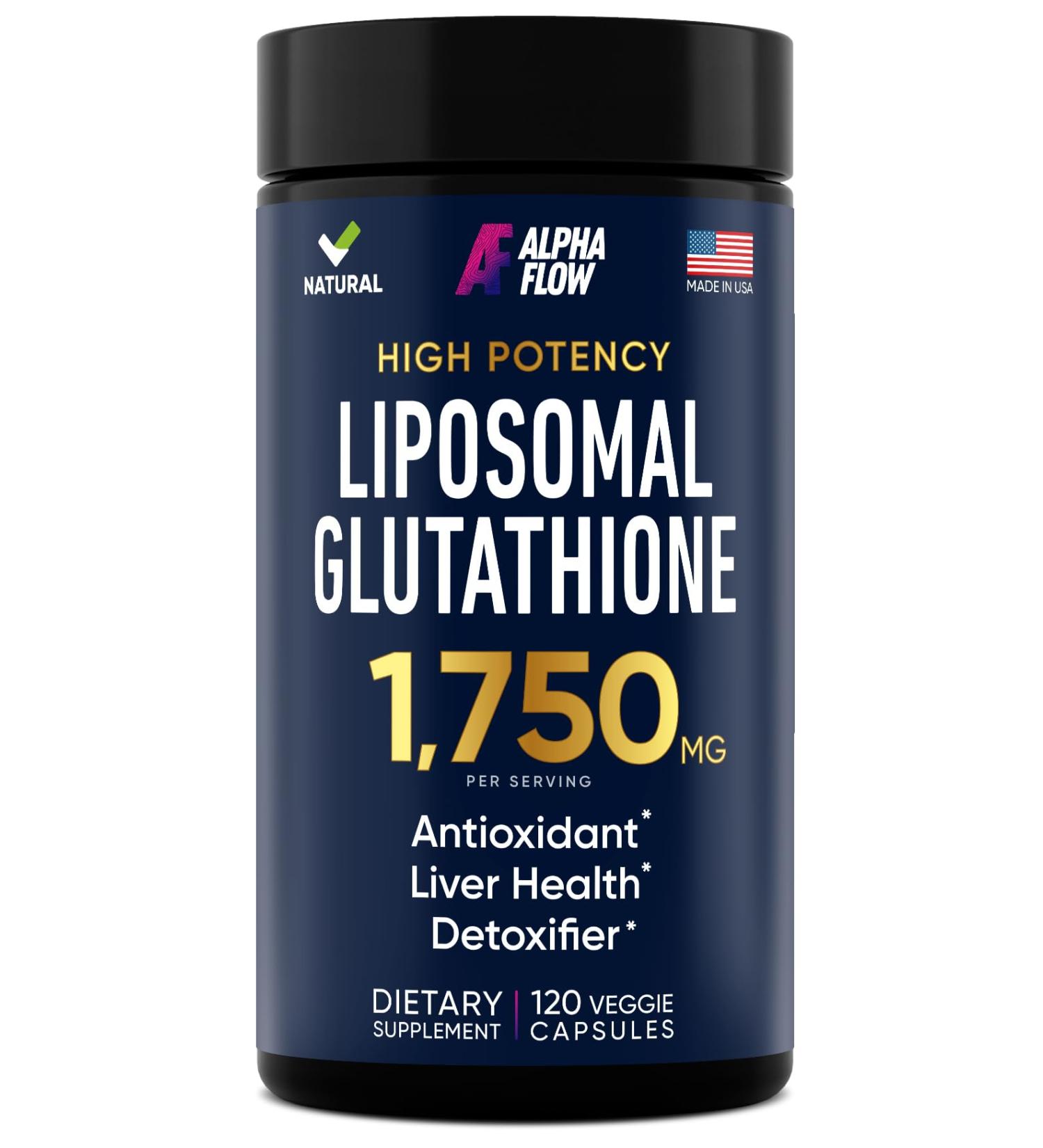 Liposomal Glutathione Supplement 1750MG - Antioxidant Complex with Vitamin C for Liver Detox & Immune Support - 120 Caps - Buy Online Internationally - Buy Online on GoSupps.com