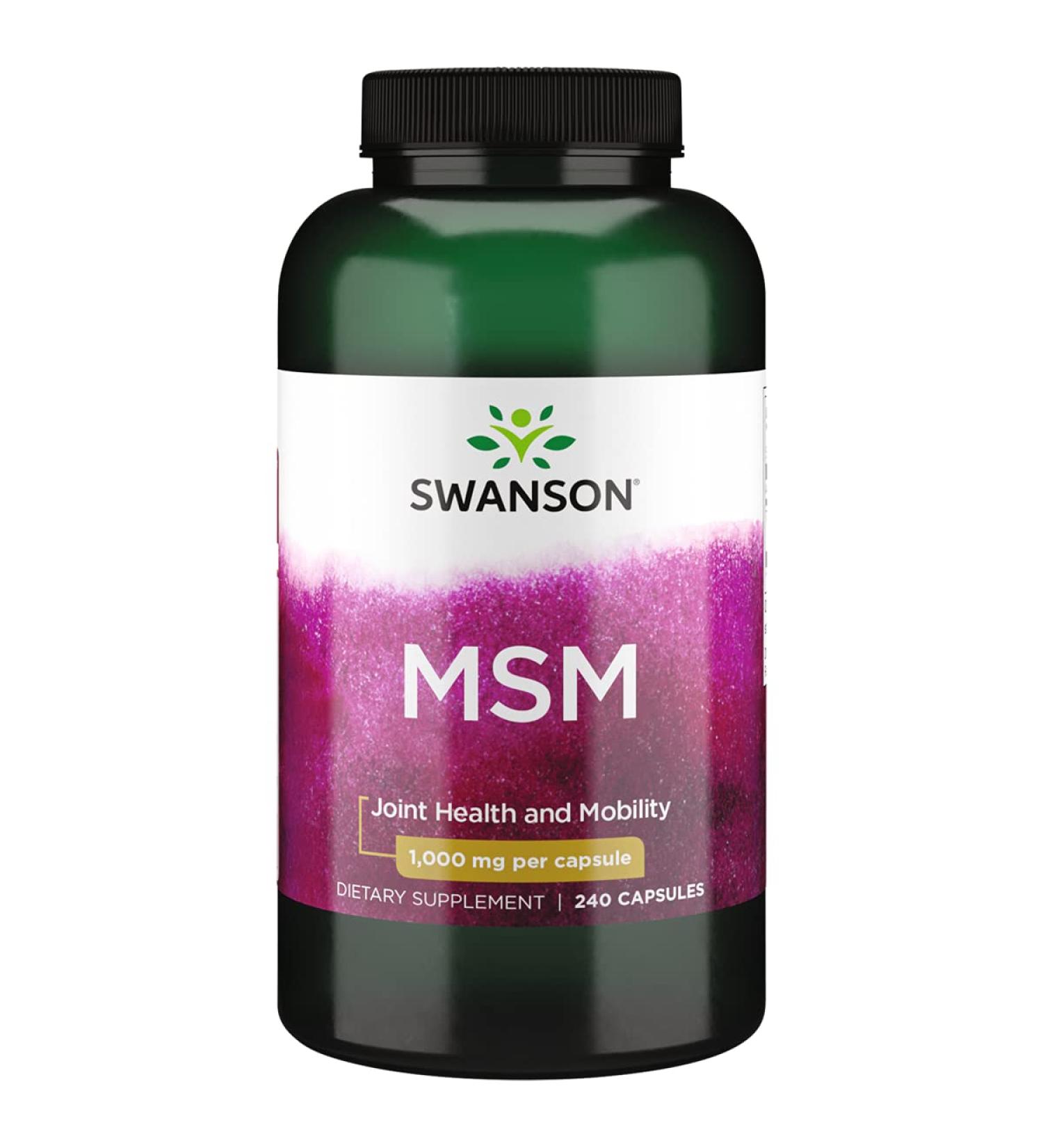 Swanson MSM Capsules 1000mg - Joint Health Support & Connective Tissue Maintenance - 240 Count - Buy Online on GoSupps.com