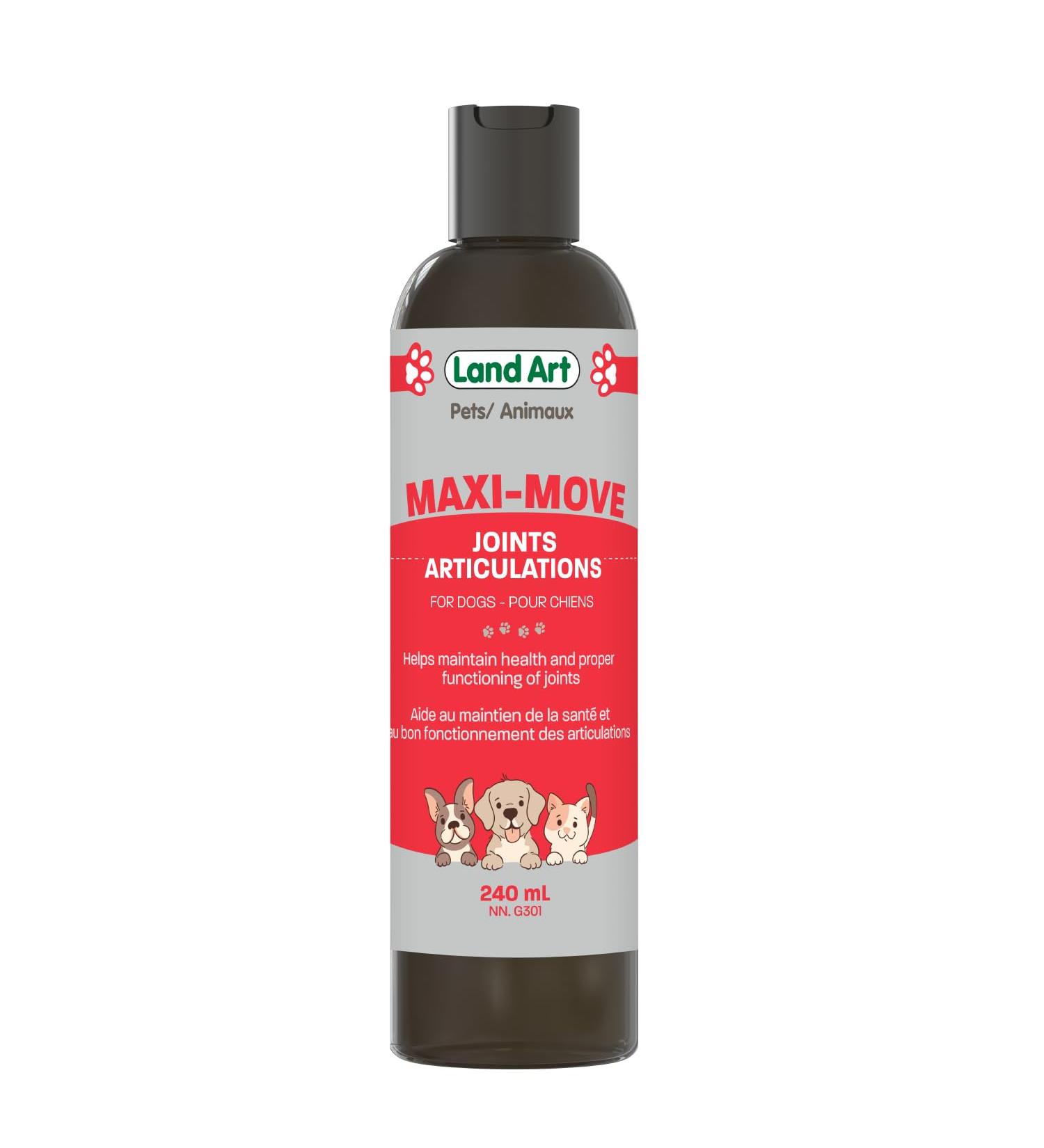 Maxi-Move Joints Supplement for Pets for Cats and Dogs - Natural Formula with Collagen and Glucosamine with Anti-Inflammatory Extracts Natural Beef Flavor - 240ml Made in Canada - Buy Online on GoSupps.com