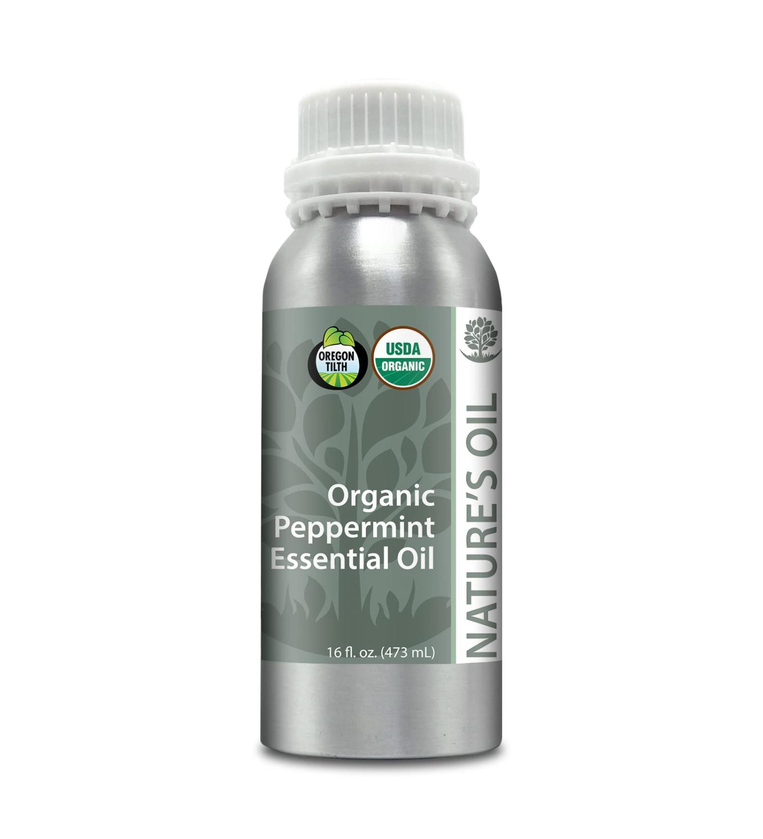 Organic Peppermint Essential Oil - Nature's Oil 1Lb | Pure Natural Aromatherapy Oil for Relaxation Stress Relief & Wellness - Buy Online on GoSupps.com