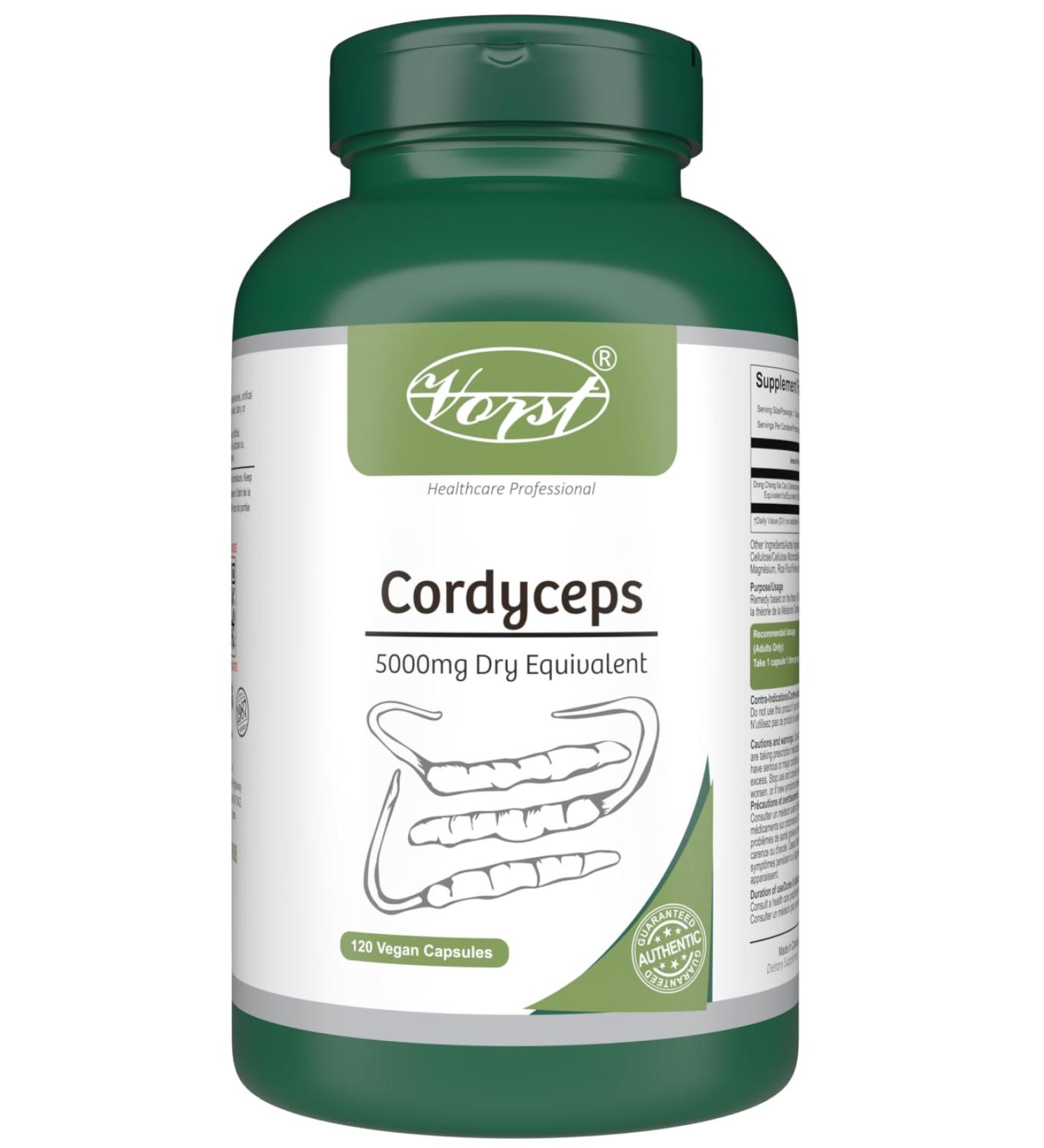 VORST Cordyceps Sinensis Extract 5000mg Dry Equivalent 120 Vegan Capsules | Mushroom Supplement | Powder Pills | 1 Bottle 120 count (Pack of 1) - Buy Online on GoSupps.com
