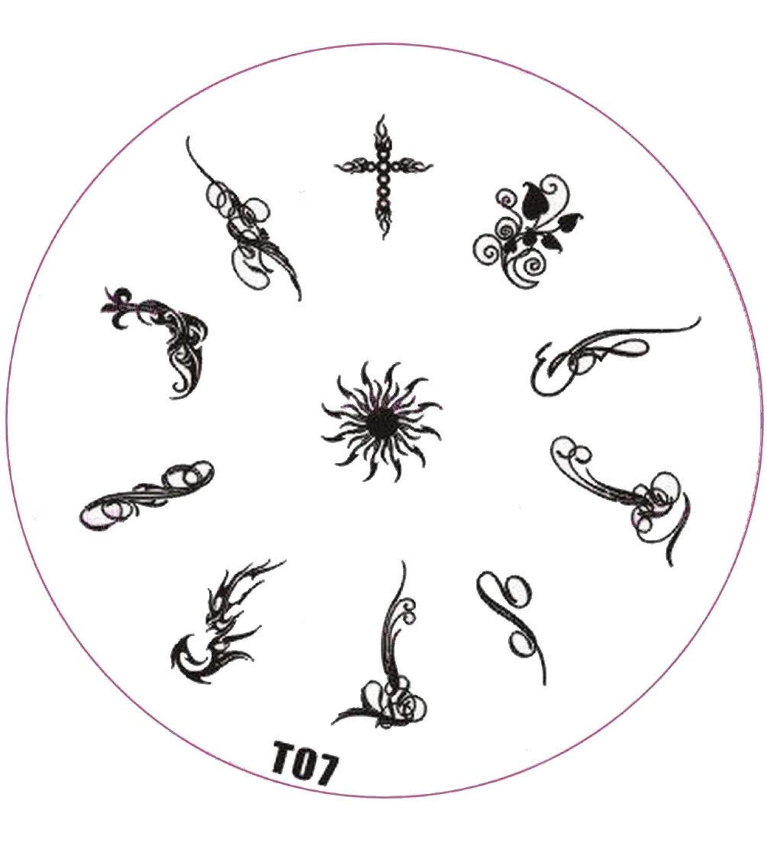 ++SPECIAL ITEM++ Stamping stencil T-Series: T07 Tribal Cross Sun