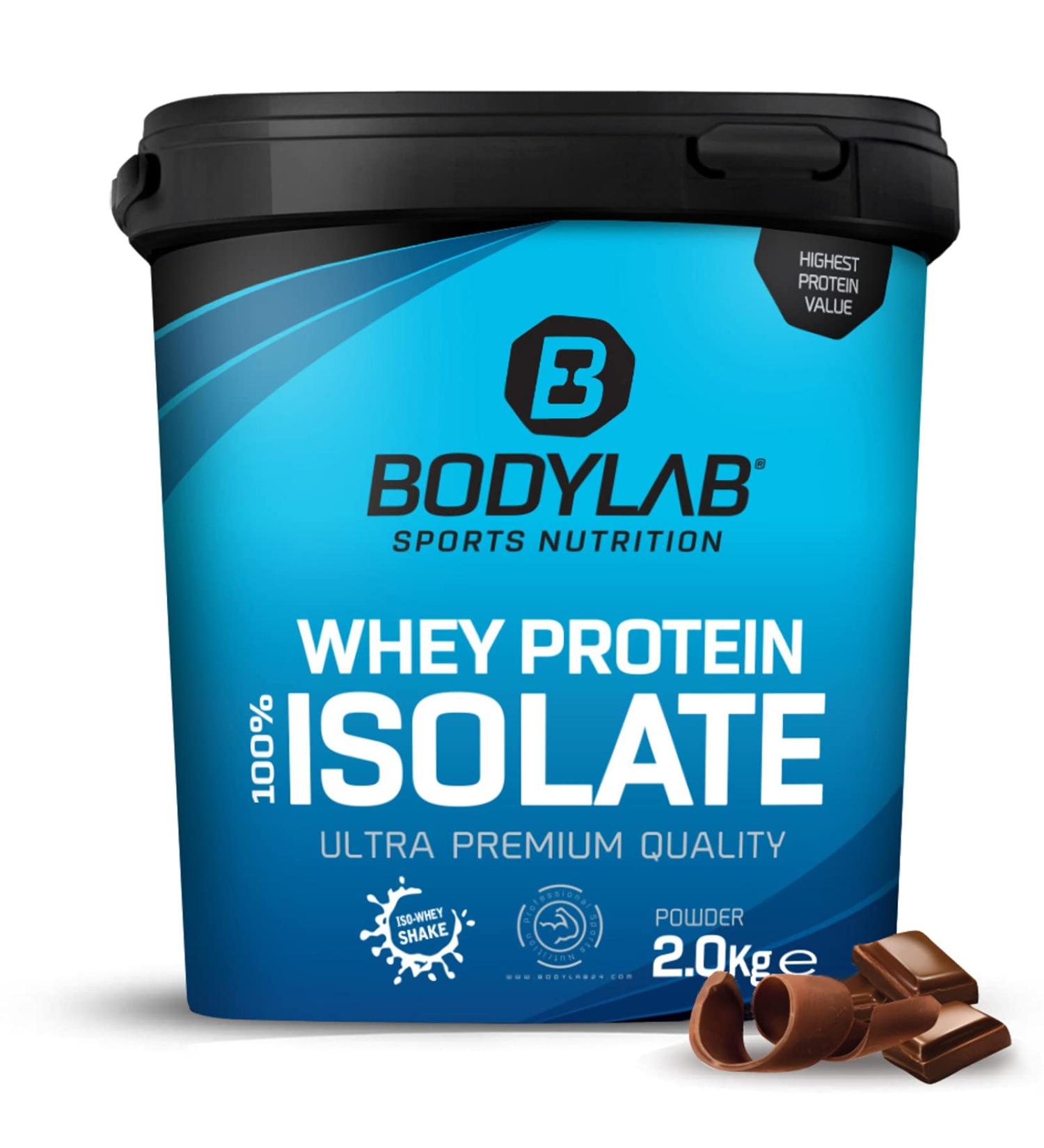 Whey Protein Isolate Chocolat 2kg Bodylab24 poudre de prot ines base d'isolat de whey peut favoriser la construction musculaire sans aspartame Chocolat 2 kg (Lot de 1) - Buy Online on GoSupps.com