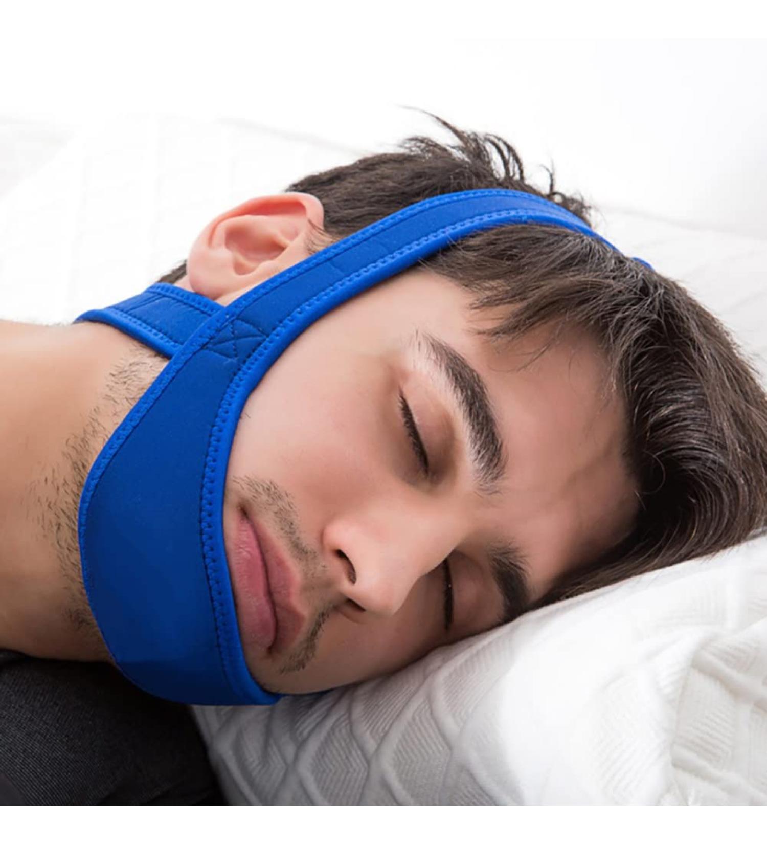 Adjustable Anti Snoring Chin Strap - Comfortable Stop Snoring Solution for Mouth Breathers - Effective Snore Stopper Device for Men and Women - Blue - Buy Online on GoSupps.com