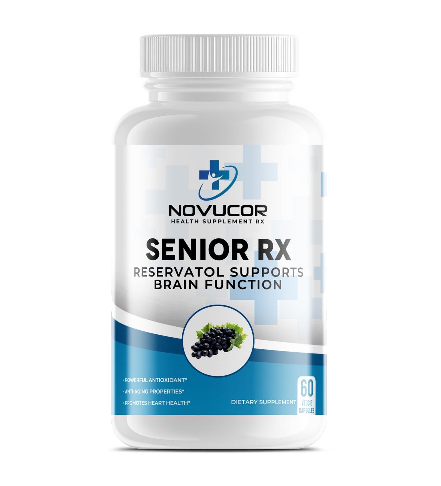 Novucor Health Supplements Rx Resveratrol Supplement Brain Function Support Senior Series 60 Capsules - Buy Online on GoSupps.com