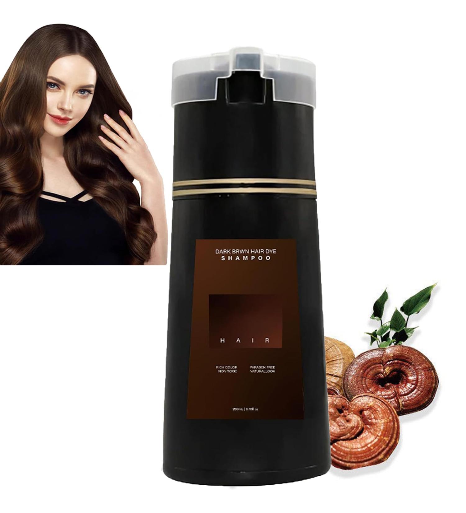 Dulele Dark Brown Hair Dye Shampoo - Instant Color for Gray Hair | Herbal Formula for Women & Men - Buy Online on GoSupps.com