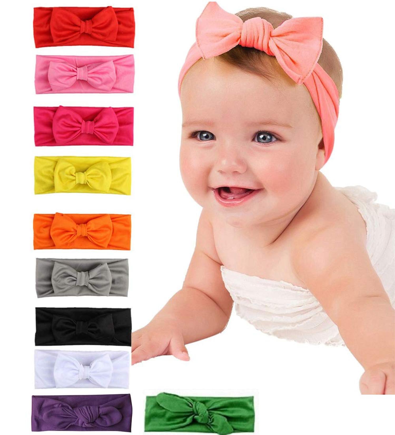 TraderPlus 10 Pack Baby Girl Bows Headbands for Newborn Infant Toddler and Child - Buy Online on GoSupps.com
