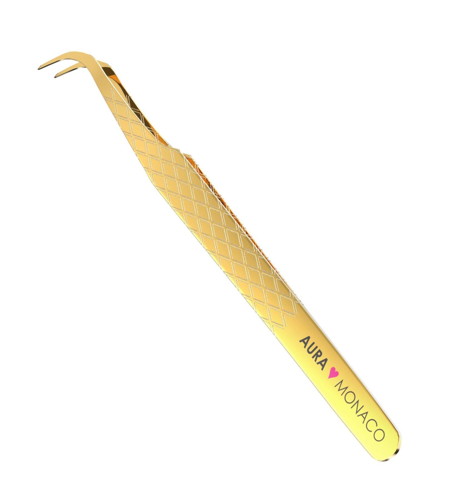 Aura monaco eyelash tweezers Brooklyn for premium eyelashes lash extensions professional curved lace eyelash tweezers twice boot volume eyelash extension