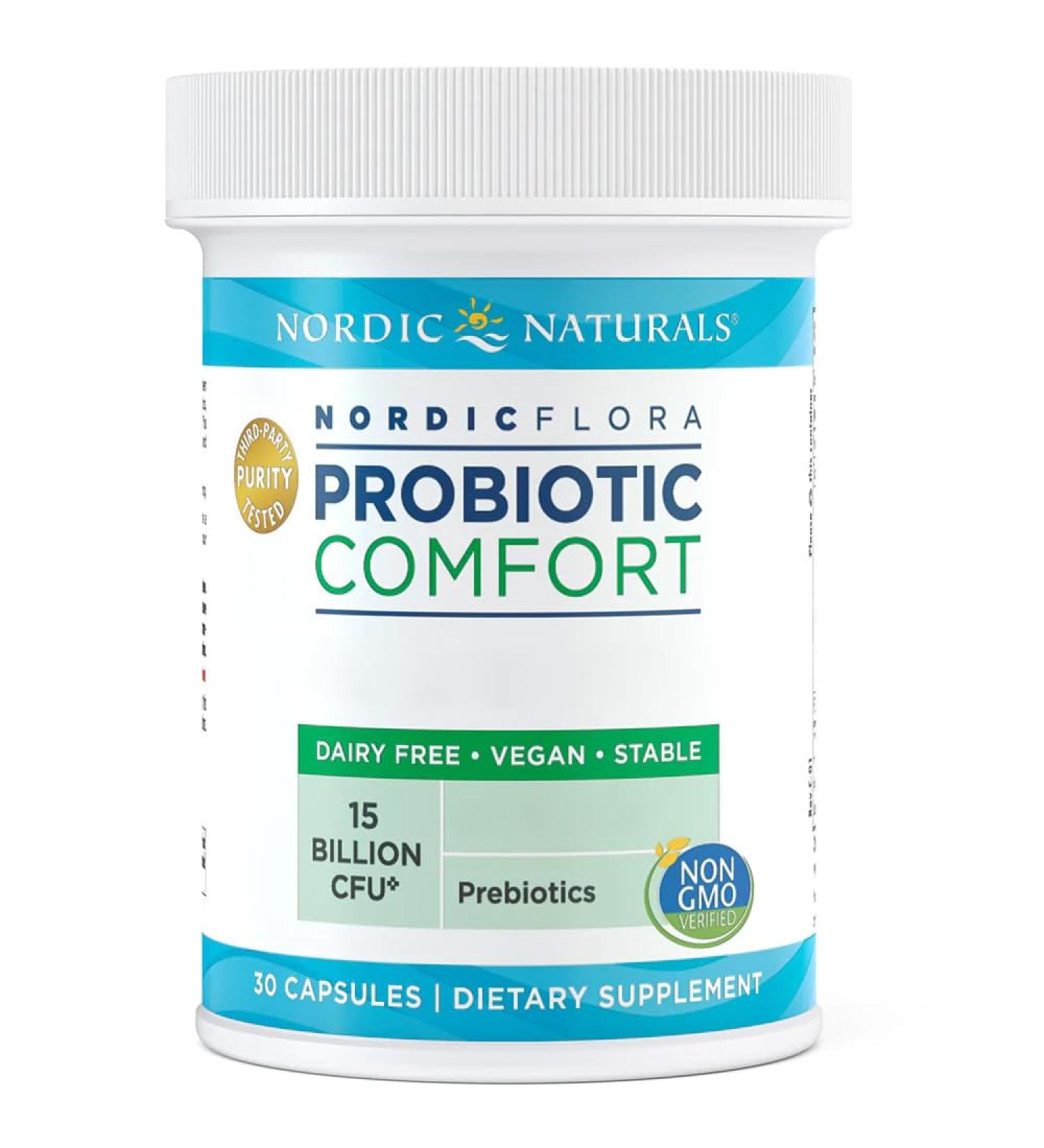 Buy Nordic Naturals Nordic Flora Probio Comfort - 30 Gluten-Free Capsules with Probiotic Cultures | Non-GMO & Lab Tested - Buy Online on GoSupps.com