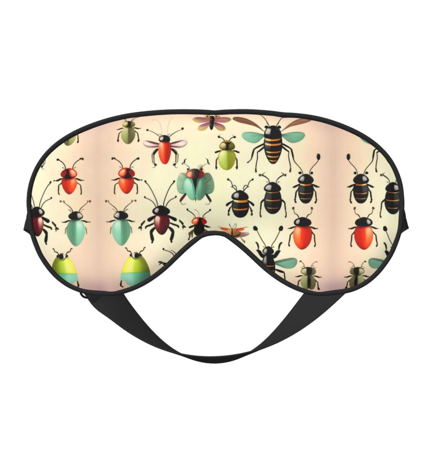 Cartoon Small Insects Eye Mask - Soft Elastic & Adjustable Sleep Mask for Comfort - Unisex Nighttime Relaxation - Buy Online on GoSupps.com