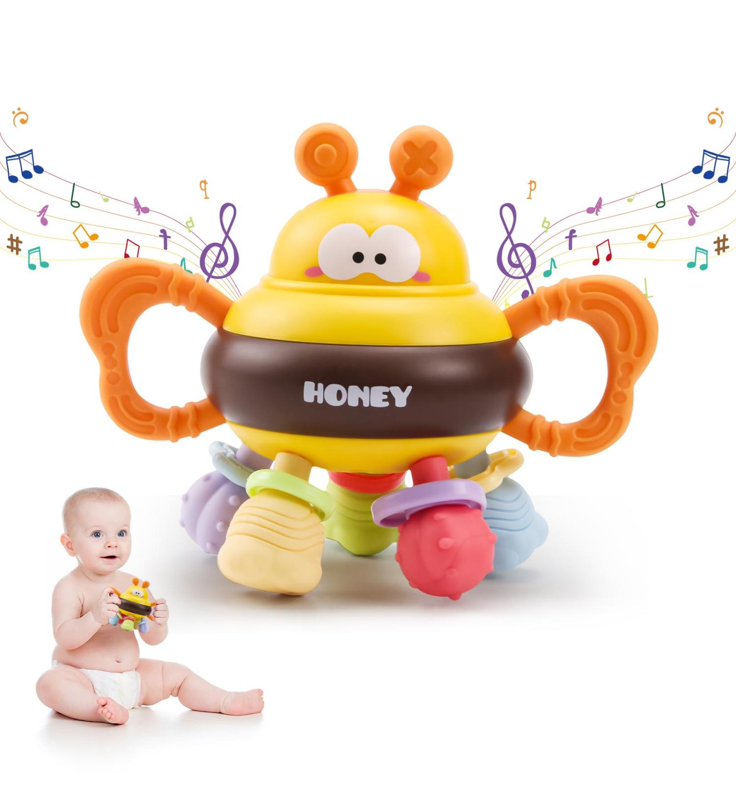 MyDova BPA-Free Baby Bite Toys | Silicone Grasping & Chewing Rings | Rattling Gripping Ball | Perfect Gift for 0-18 Months - Buy Online on GoSupps.com