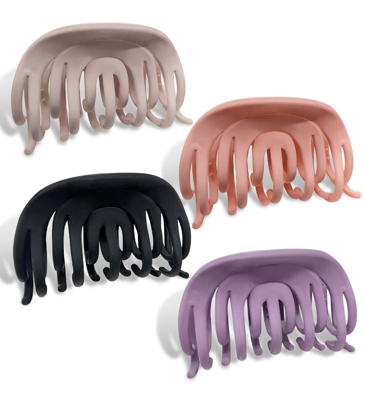 4pcs 3.5 Inch Claw Clips for Thick & Thin Hair - Strong Hold Jaw Clip for Women - Non-Slip & Stylish Hair Accessories - Style 2 - Buy Online on GoSupps.com