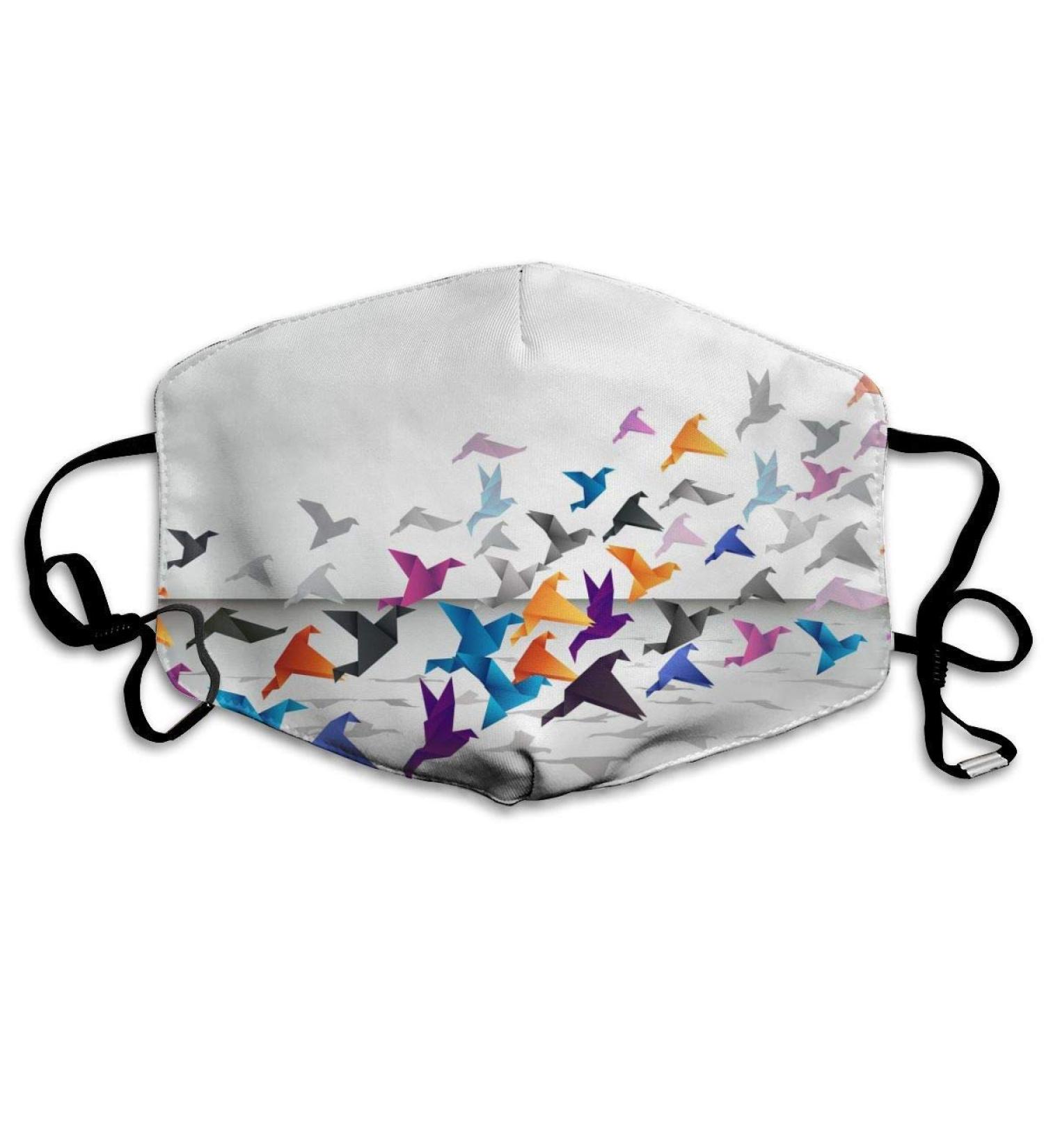 Colorful Origami Anti Dust Half Face Mouth Mask Unisex Cotton Warm Fashion Adjustable Washable Mask - Buy Online on GoSupps.com